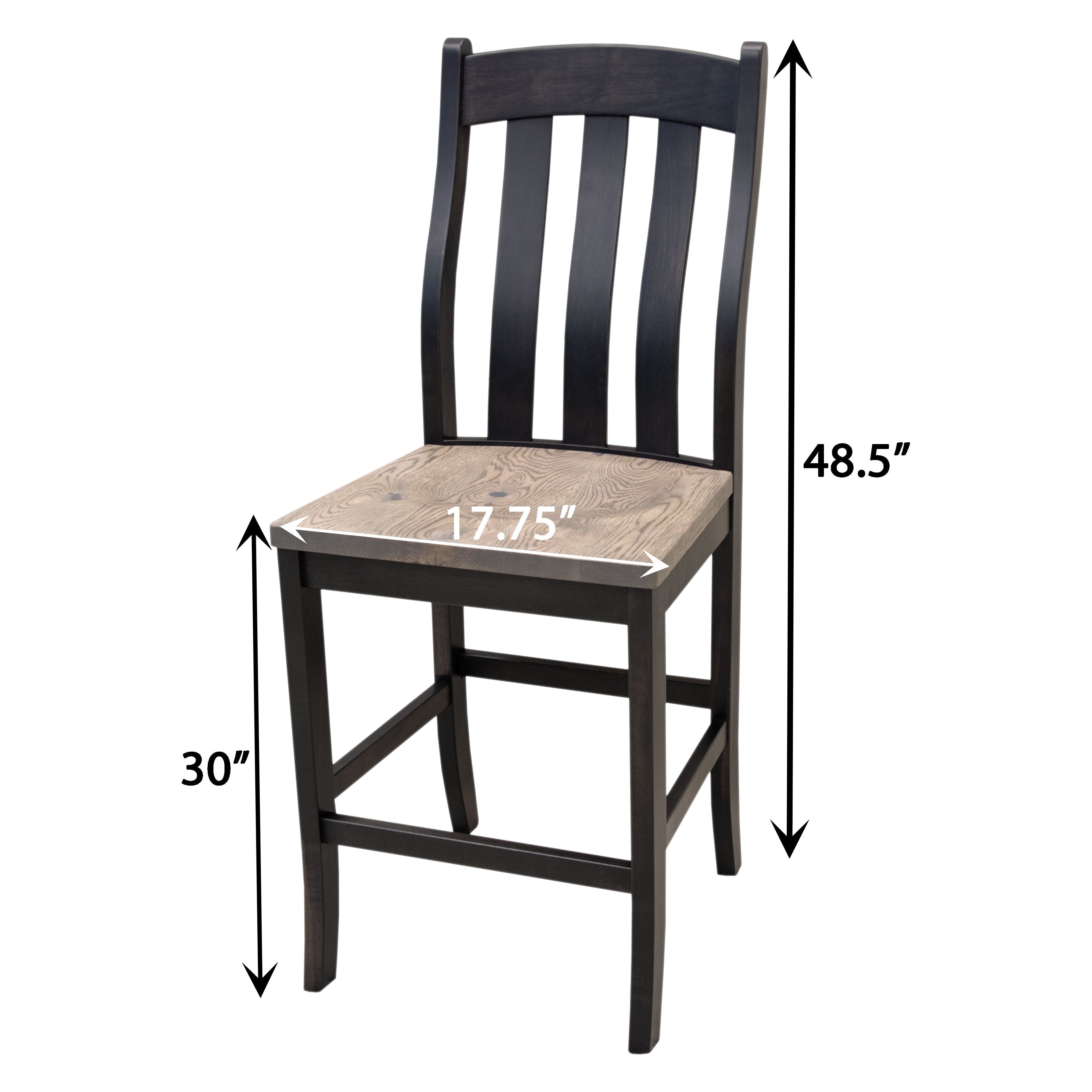 Fostoria Black & Wood 24" Stationary Bar Stool | M-DK&RWO-GRB