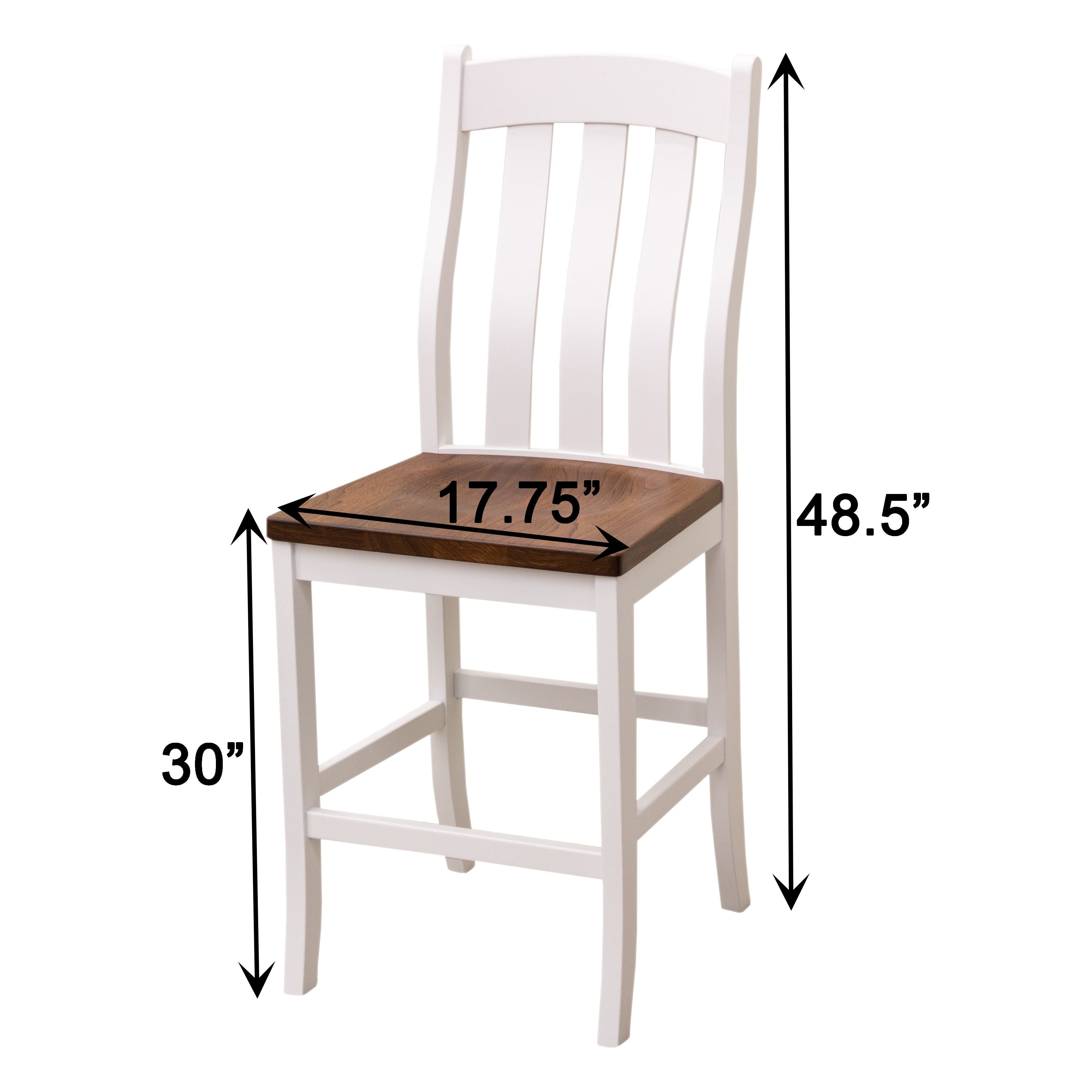 Fostoria White & Wood 24" Stationary Bar Stool | M-DW&E-MC