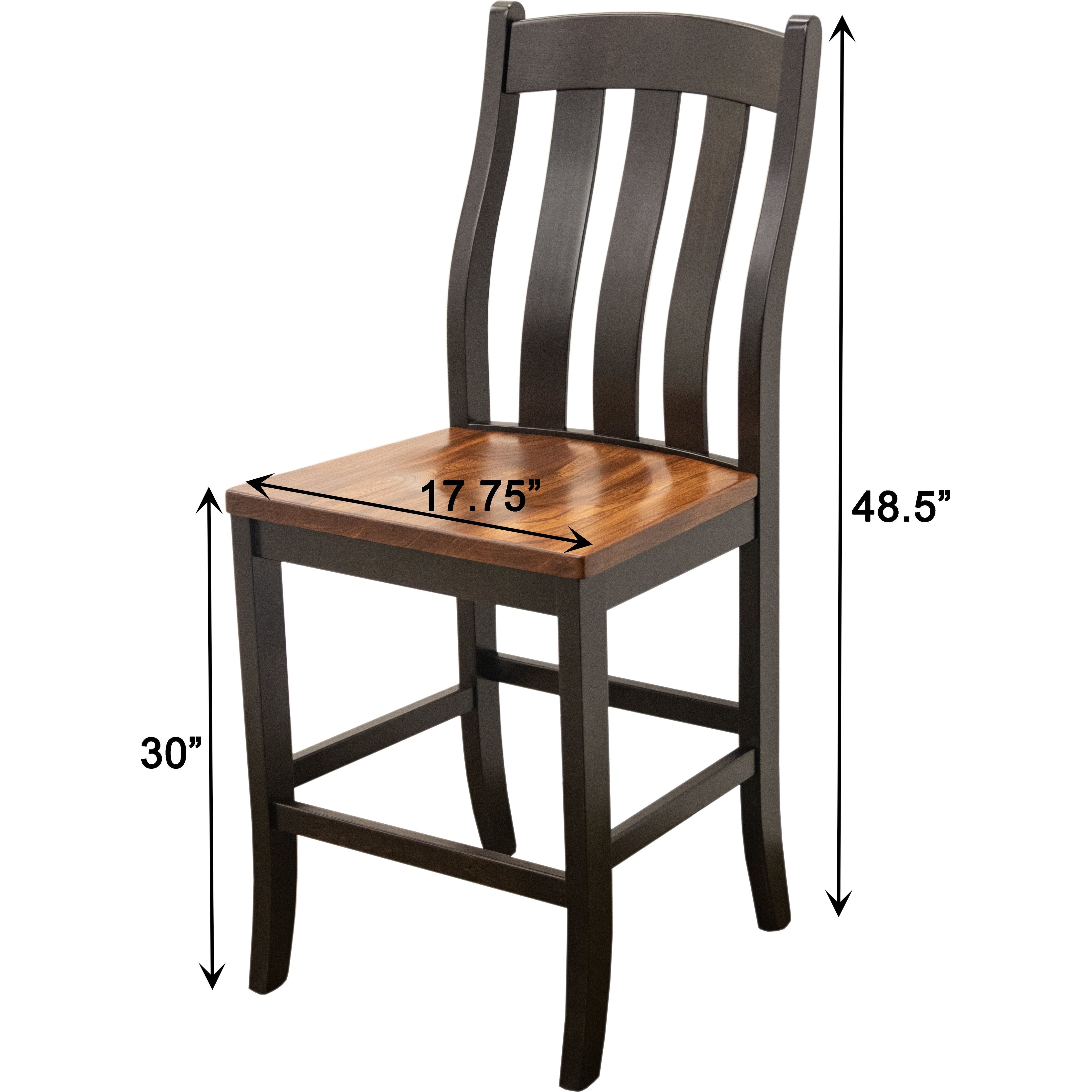 Fostoria Black & Wood 24" Stationary Bar Stool | M-EB&E-MC