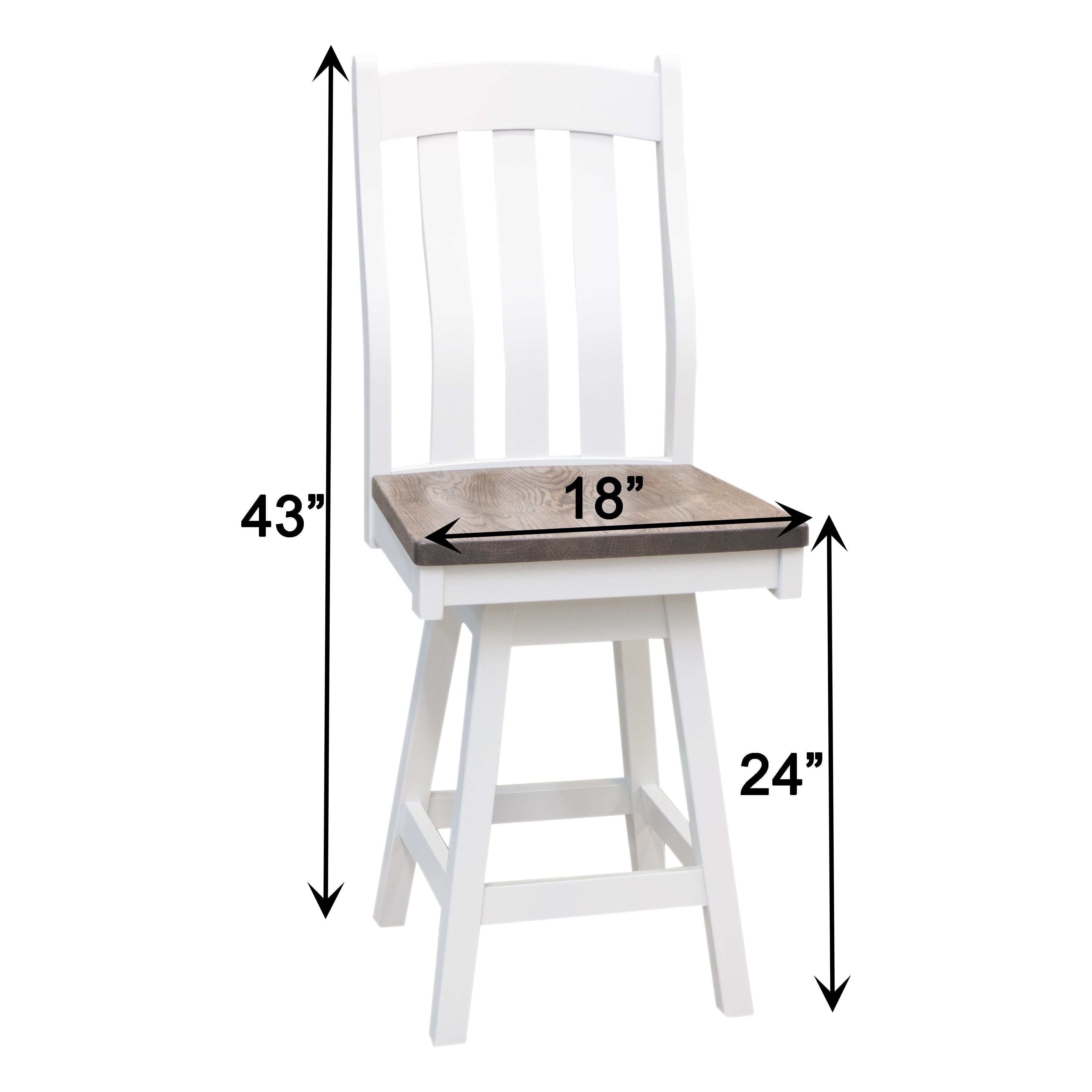 Fostoria White & Wood 24" Swivel Bar Stool | M-DW&RWO-GRB