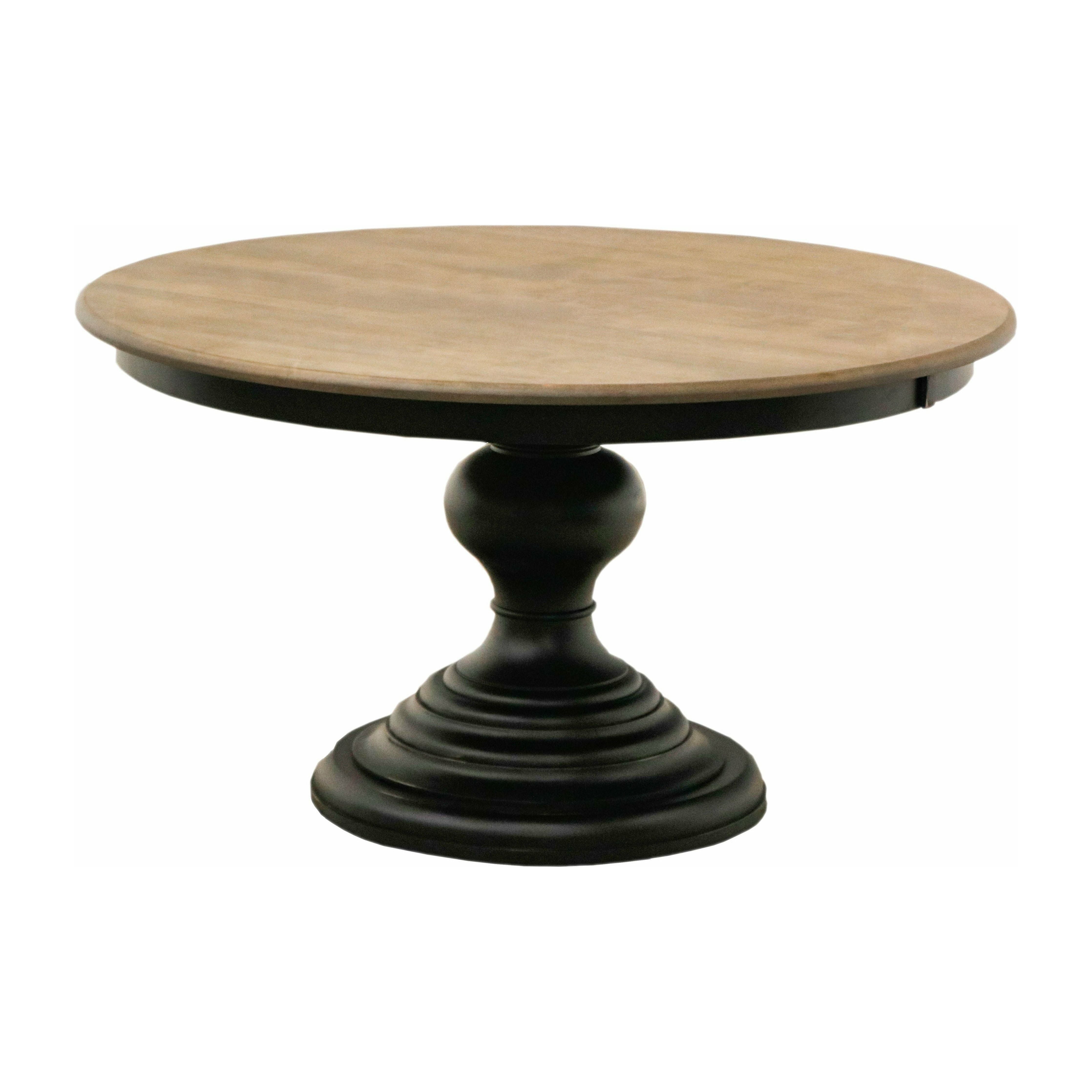 Global Round Black Modern Pedestal Dining Table Set for 4-6