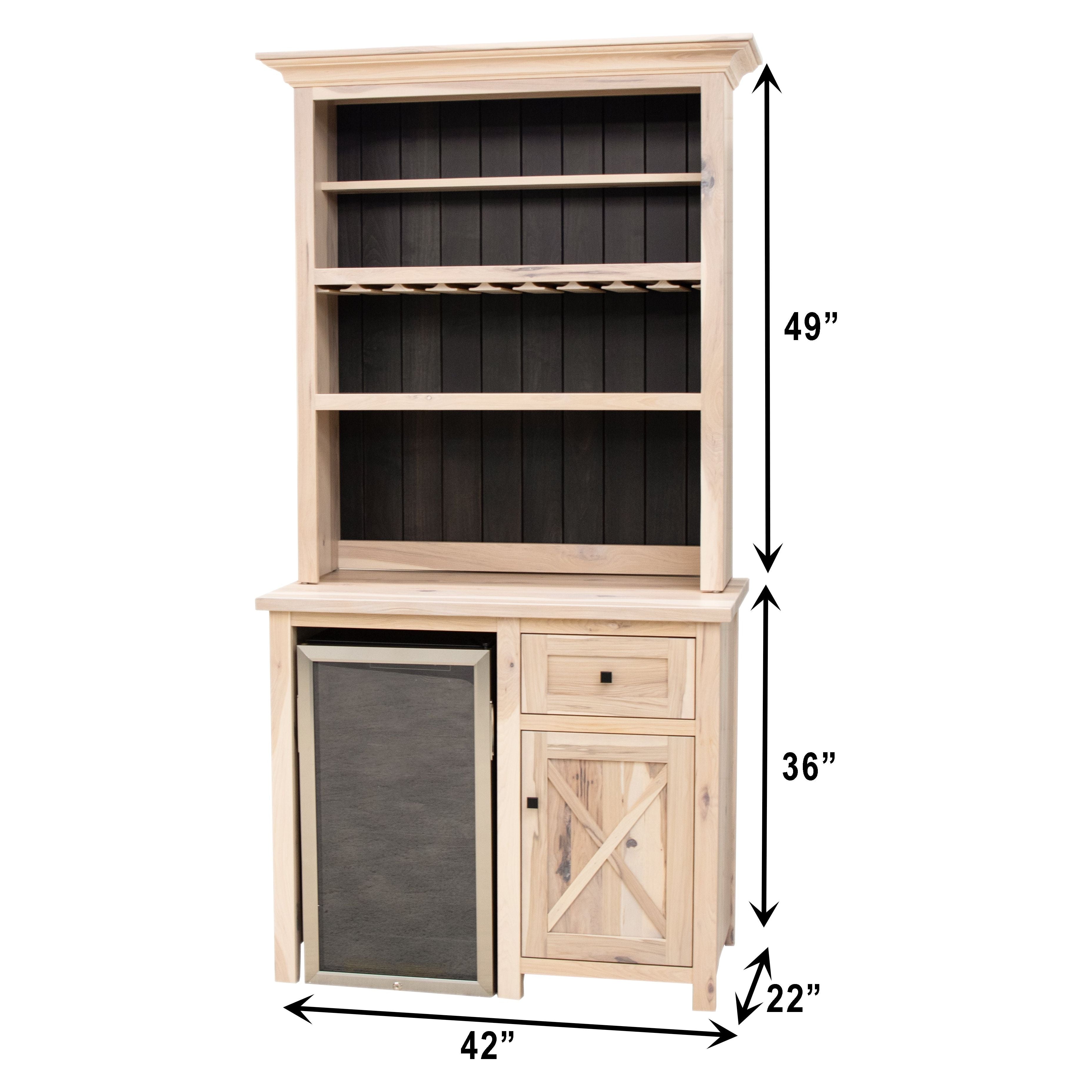 Small Granville Hickory Wood Wine Fridge Cabinet | RH-SW&M-DK