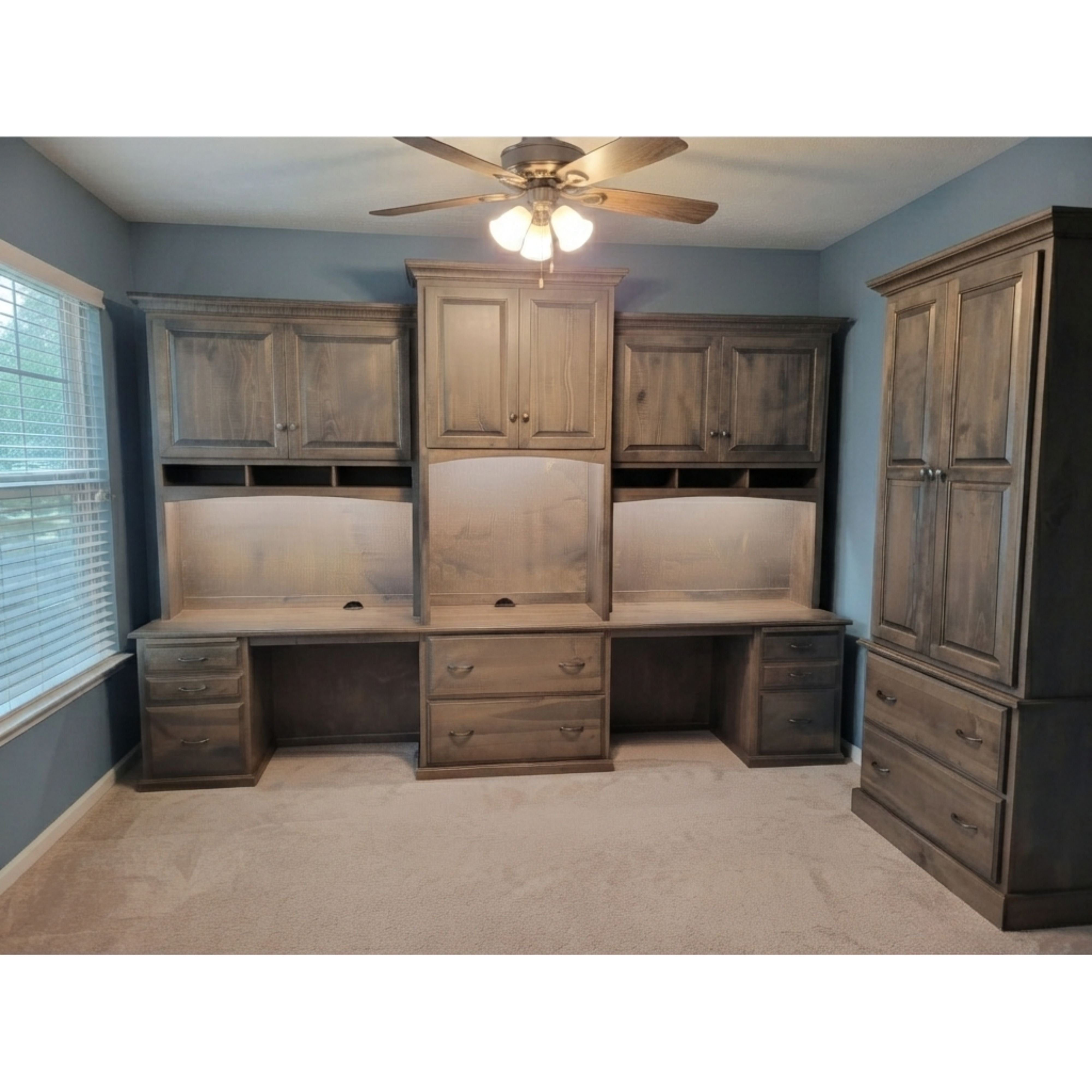 Custom Raised Panel Free Standing Wall to Wall Office unit