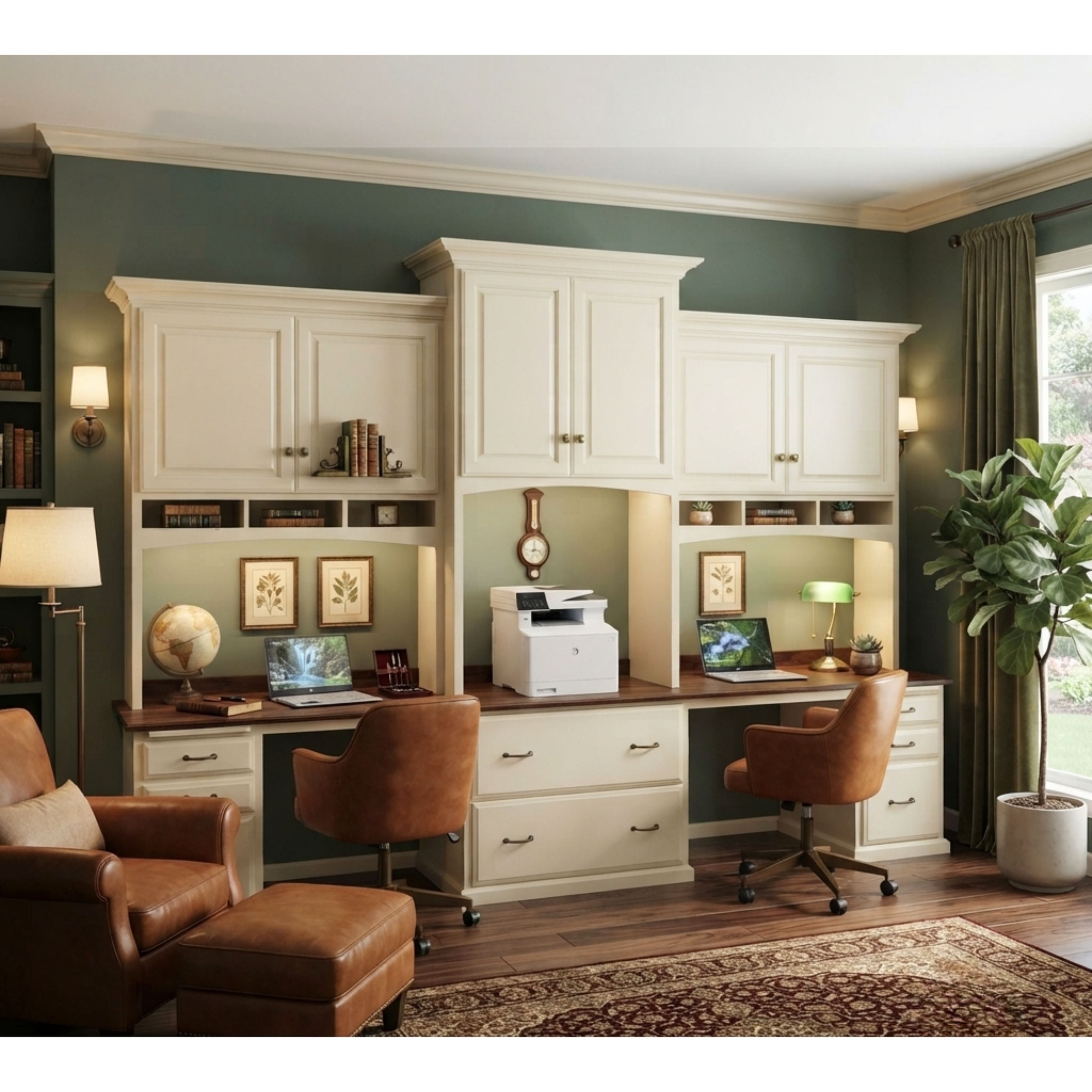 Custom Raised Panel Free Standing Wall to Wall Office unit