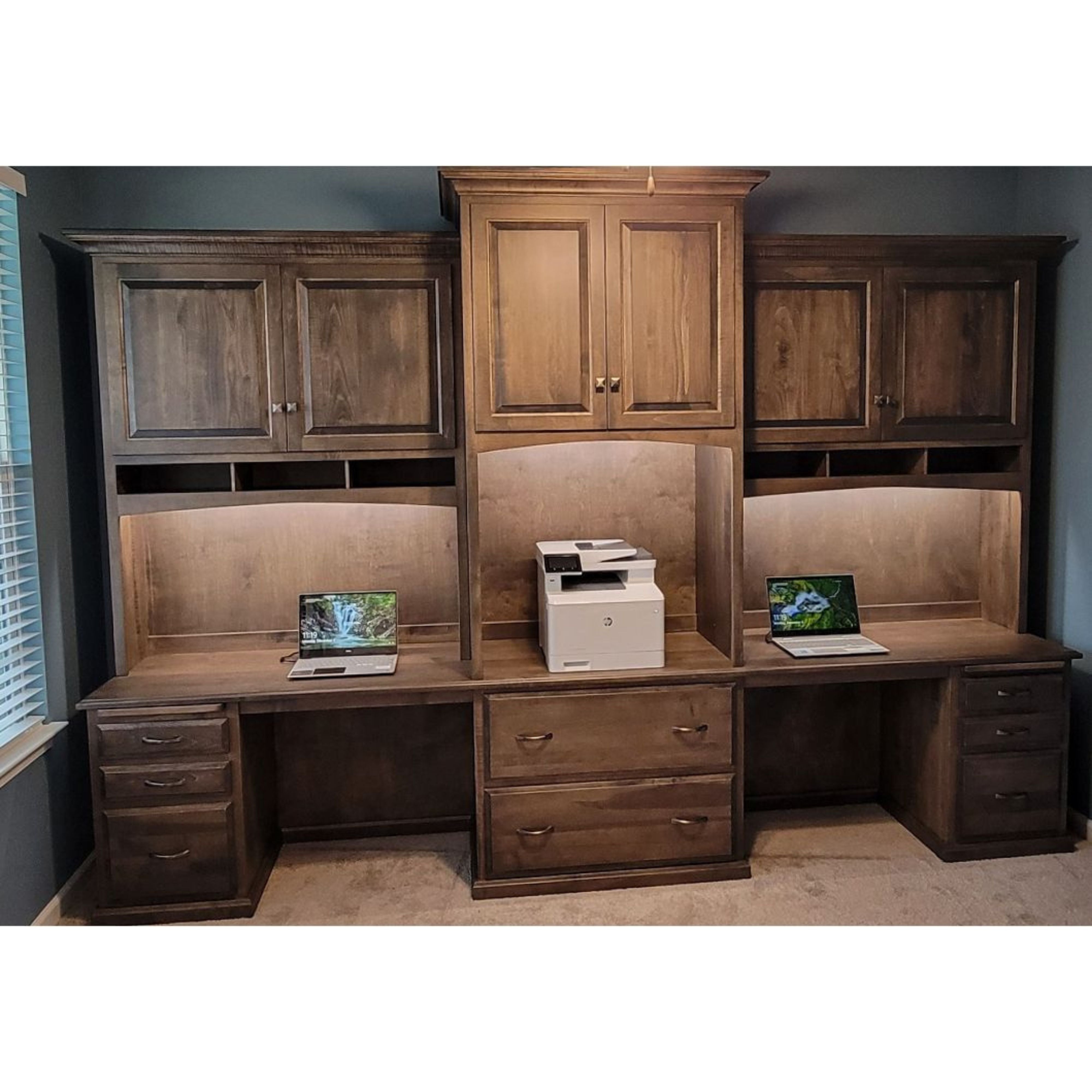 Custom Raised Panel Free Standing Wall to Wall Office unit