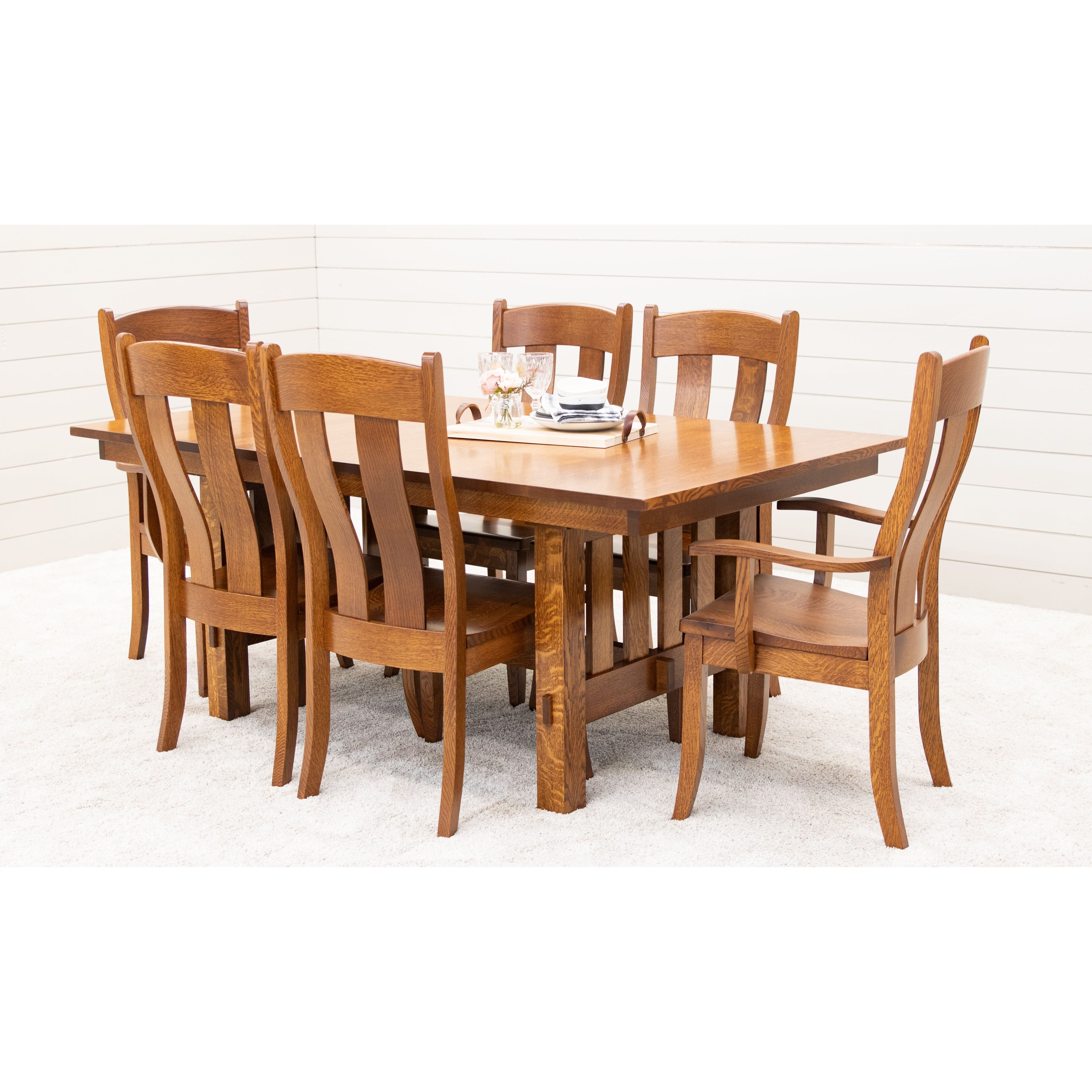 Austin Rustic Quarter Sawn White Oak Wood Side Dining Chair | MC
