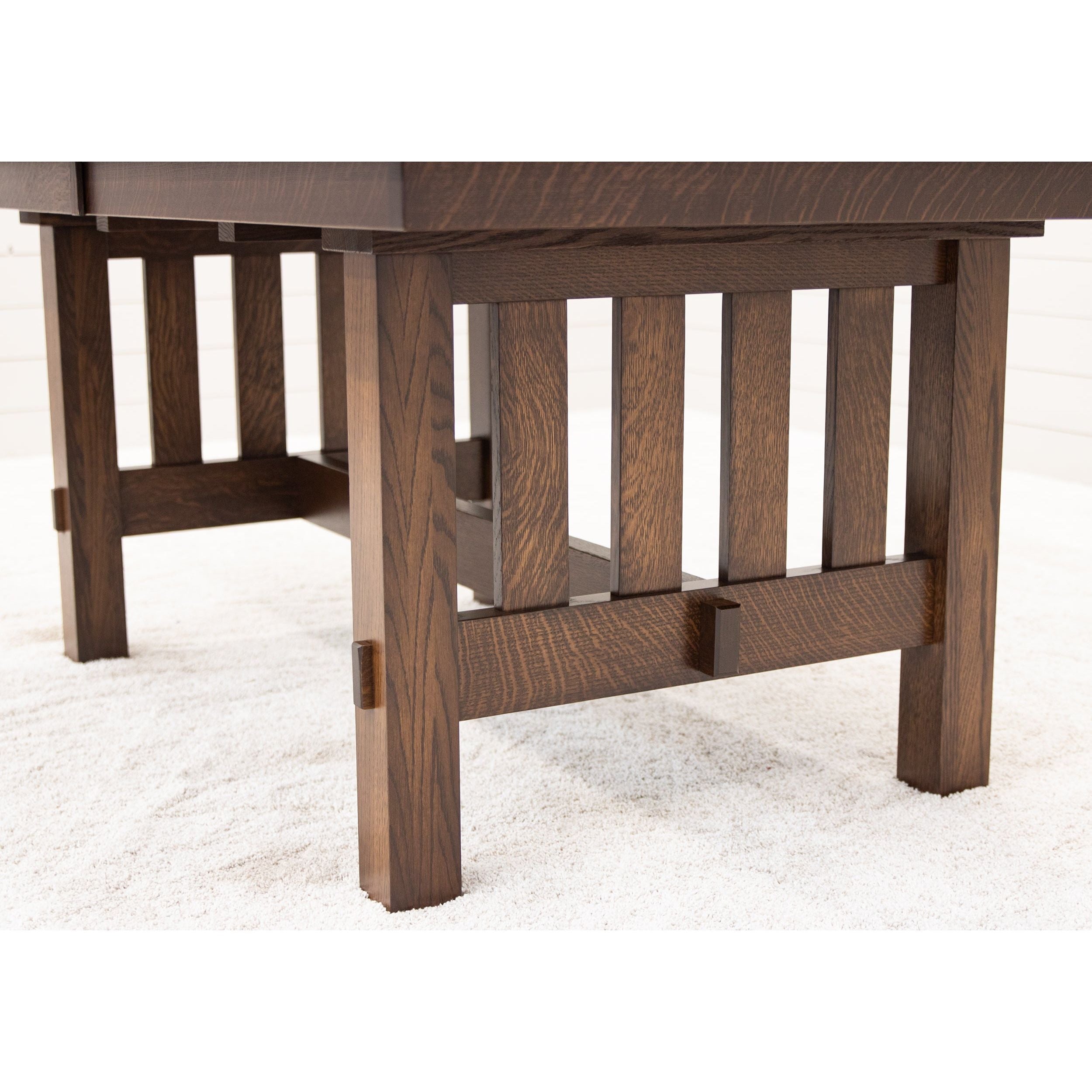 Heavy Mission Quarter Sawn White Oak Extending Amish Dining Table | BV