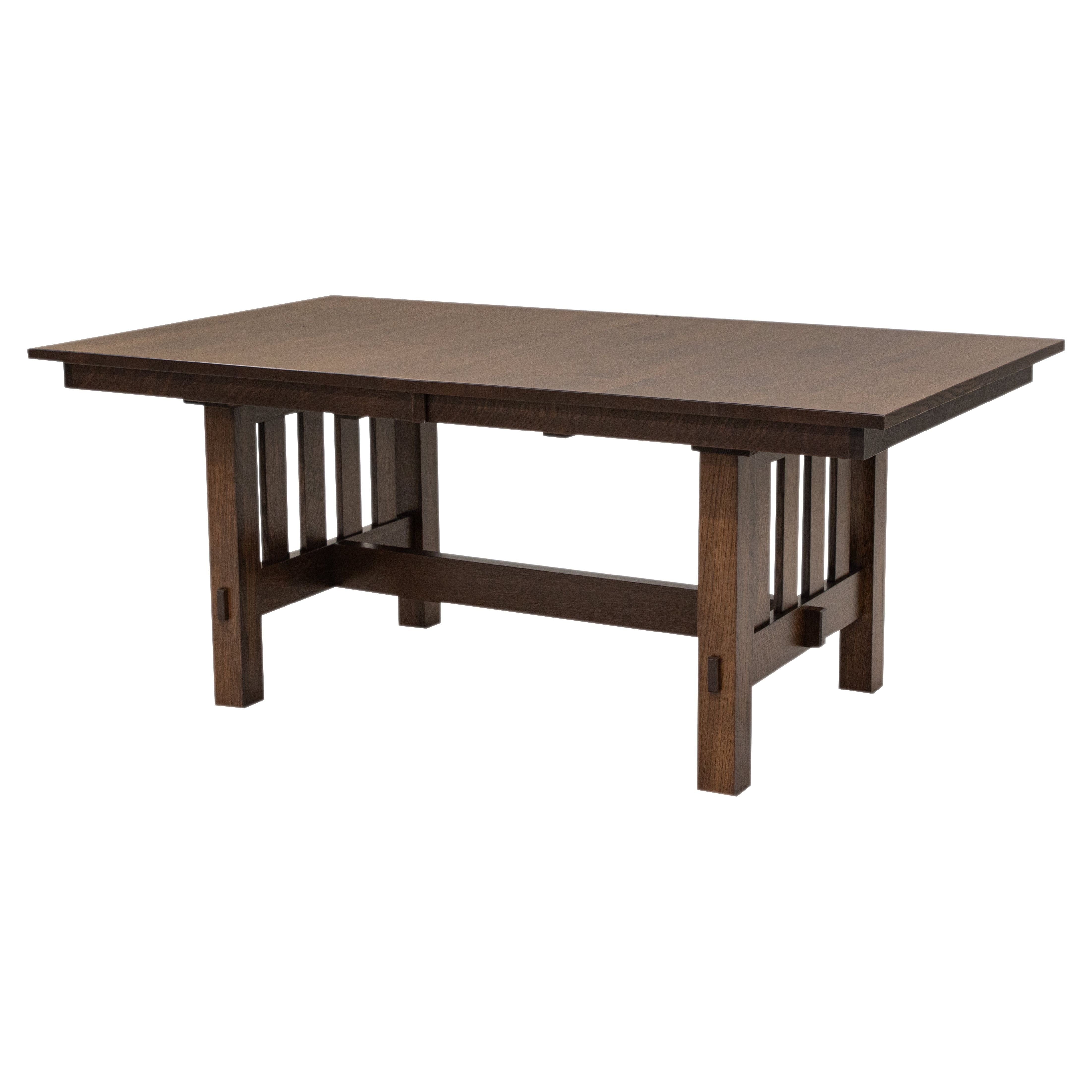 Heavy Mission Quarter Sawn White Oak Extending Amish Dining Table | BV