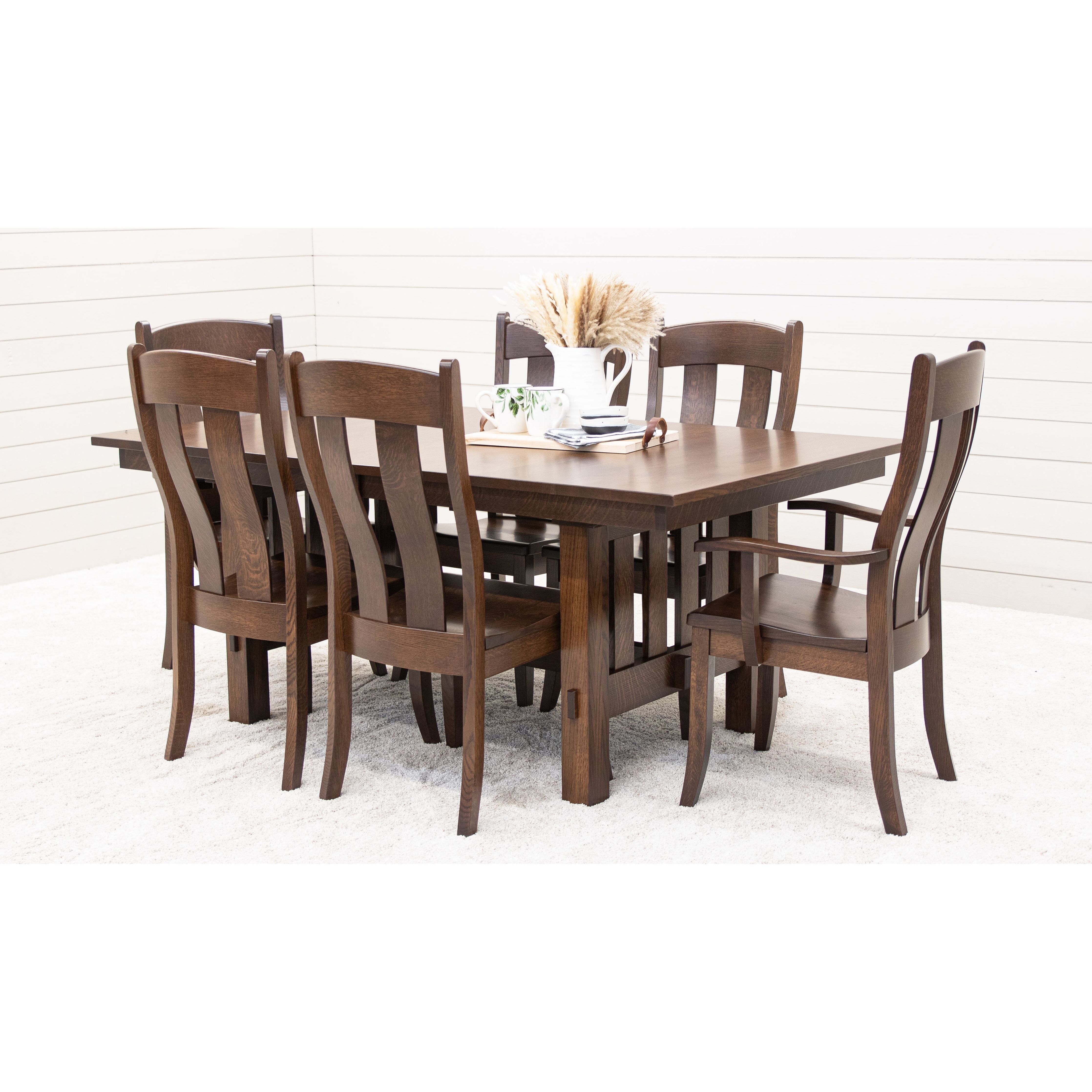 Heavy Mission Quarter Sawn White Oak Extending Amish Dining Table | BV