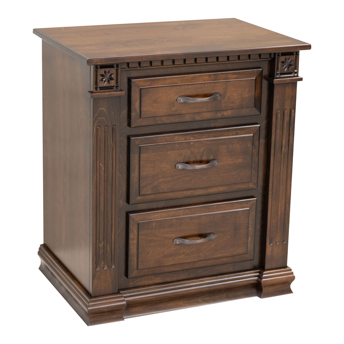 Heirloom Maple Wood 3-Drawer Nightstand | RT