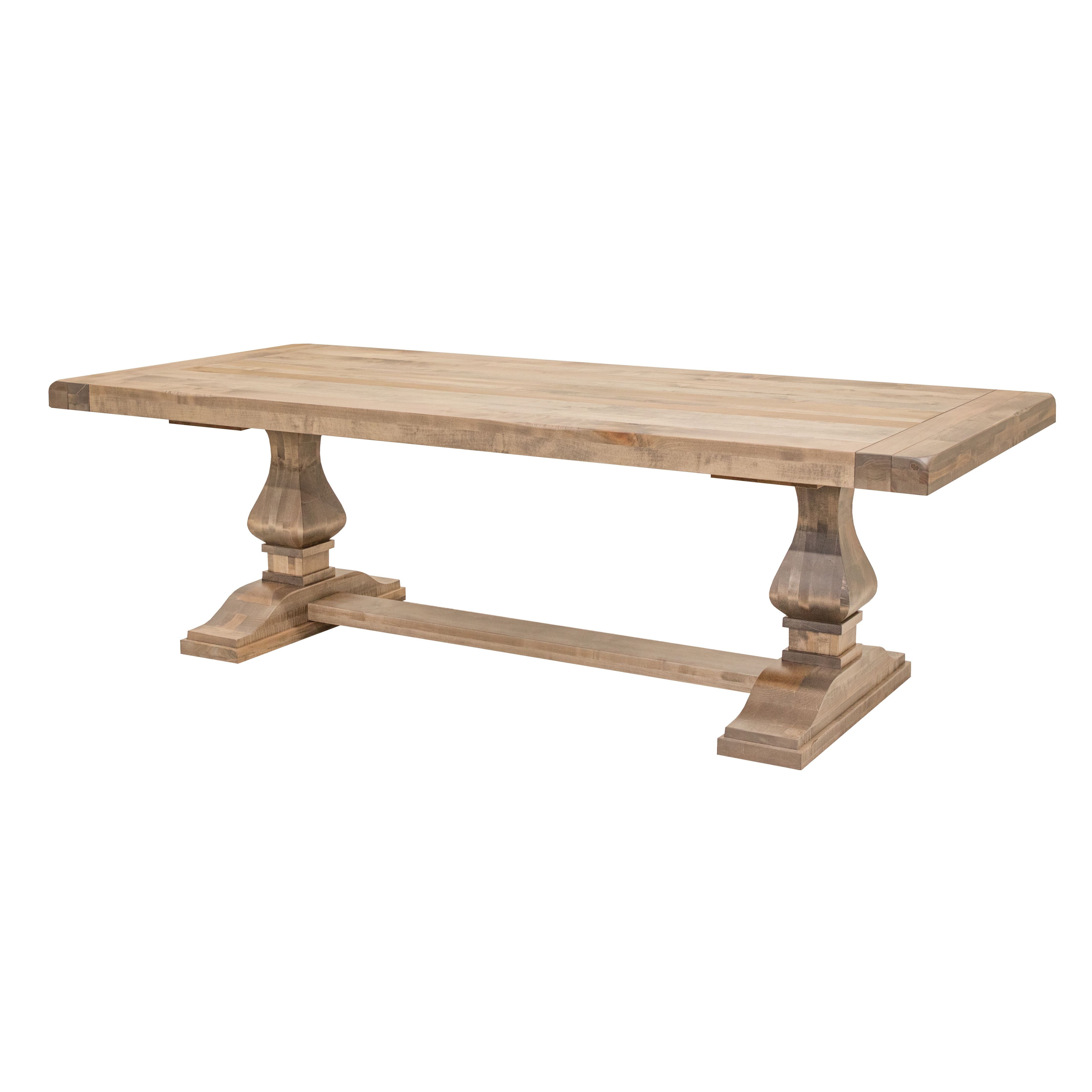 Hillside Maple Wood Large Modern Double Pedestal Extending Dining Table | DS