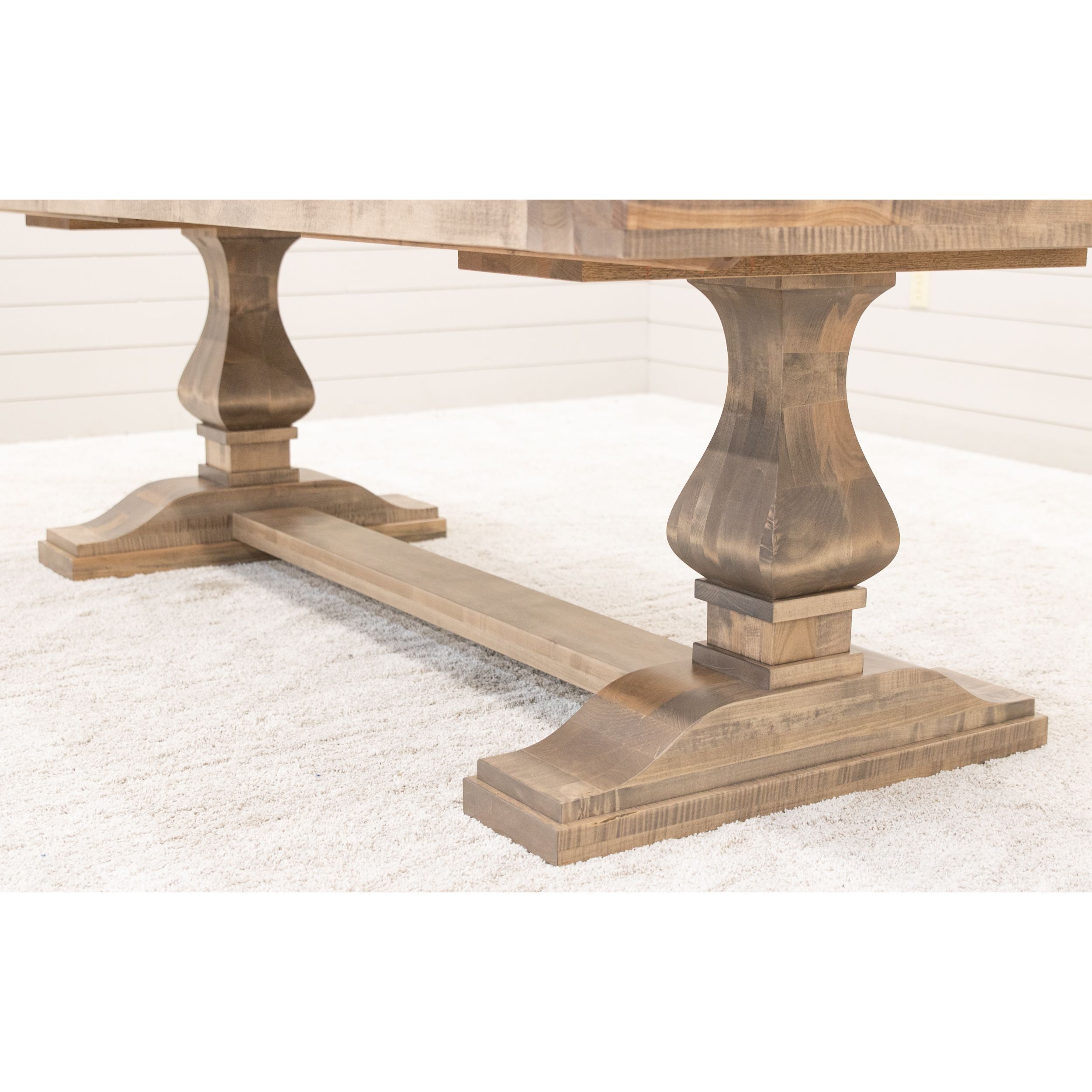 Hillside Maple Wood Large Modern Double Pedestal Extending Dining Table | DS
