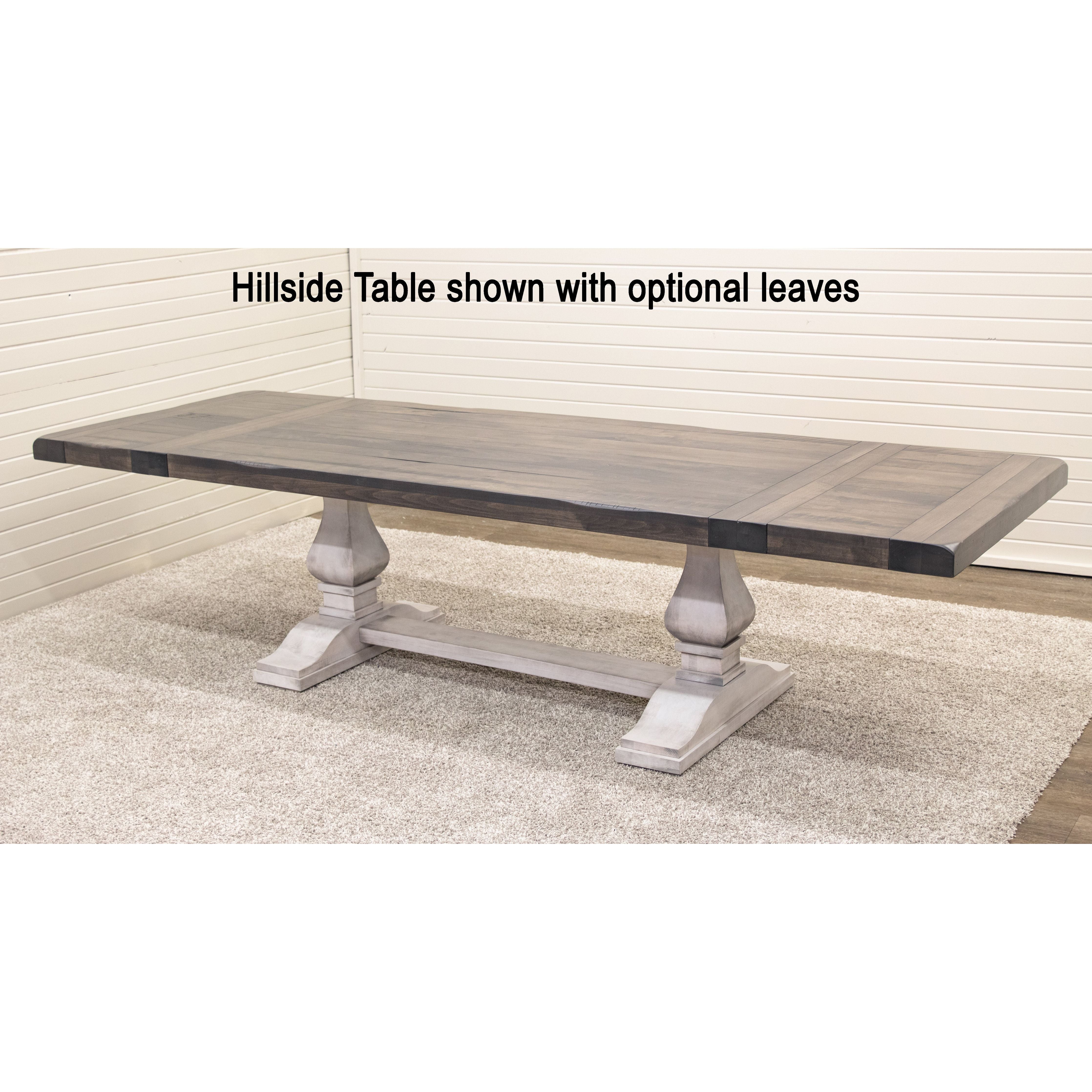 Hillside Maple Wood Large Modern Double Pedestal Extending Dining Table | DS