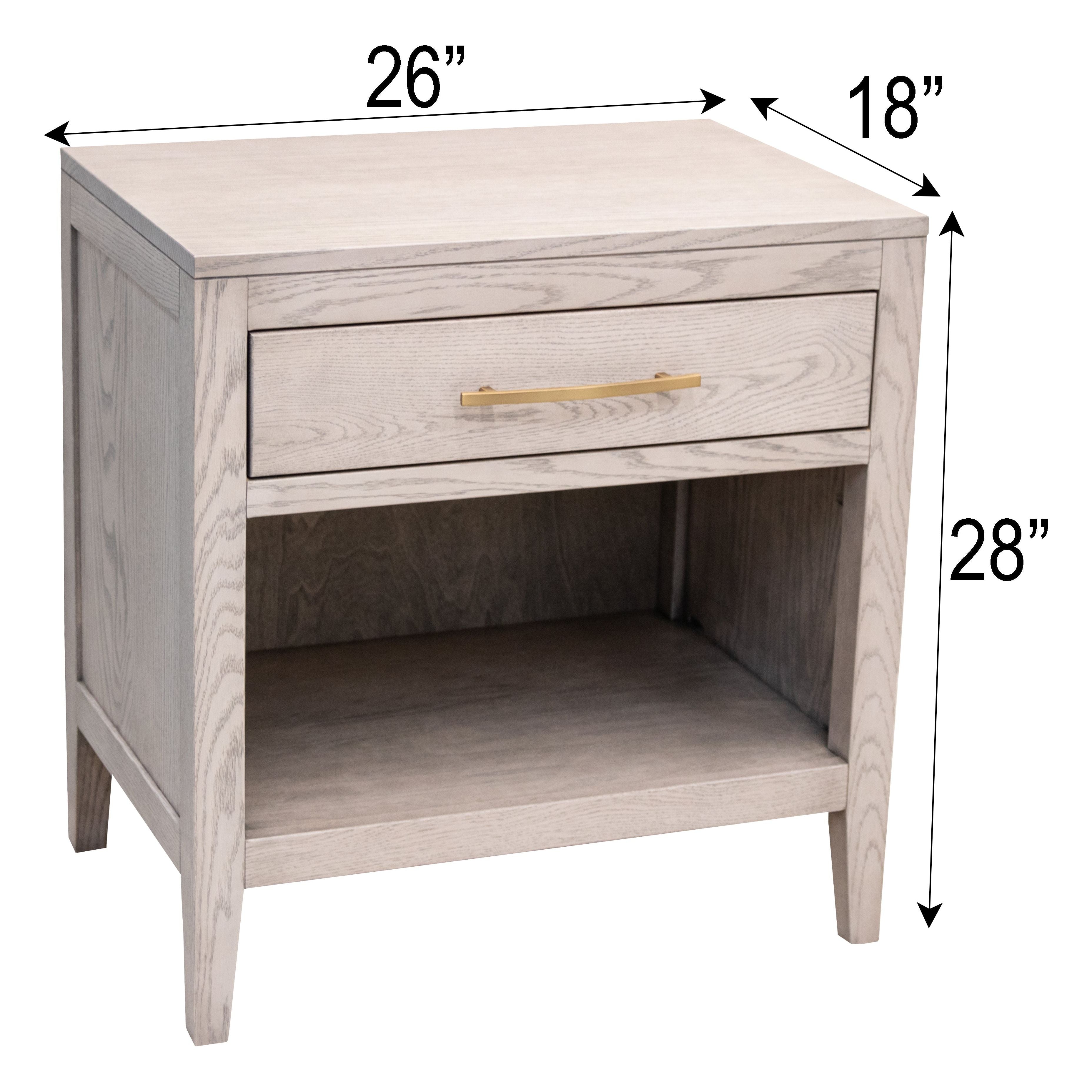 Hilton 1-Drawer, Open Nightstand