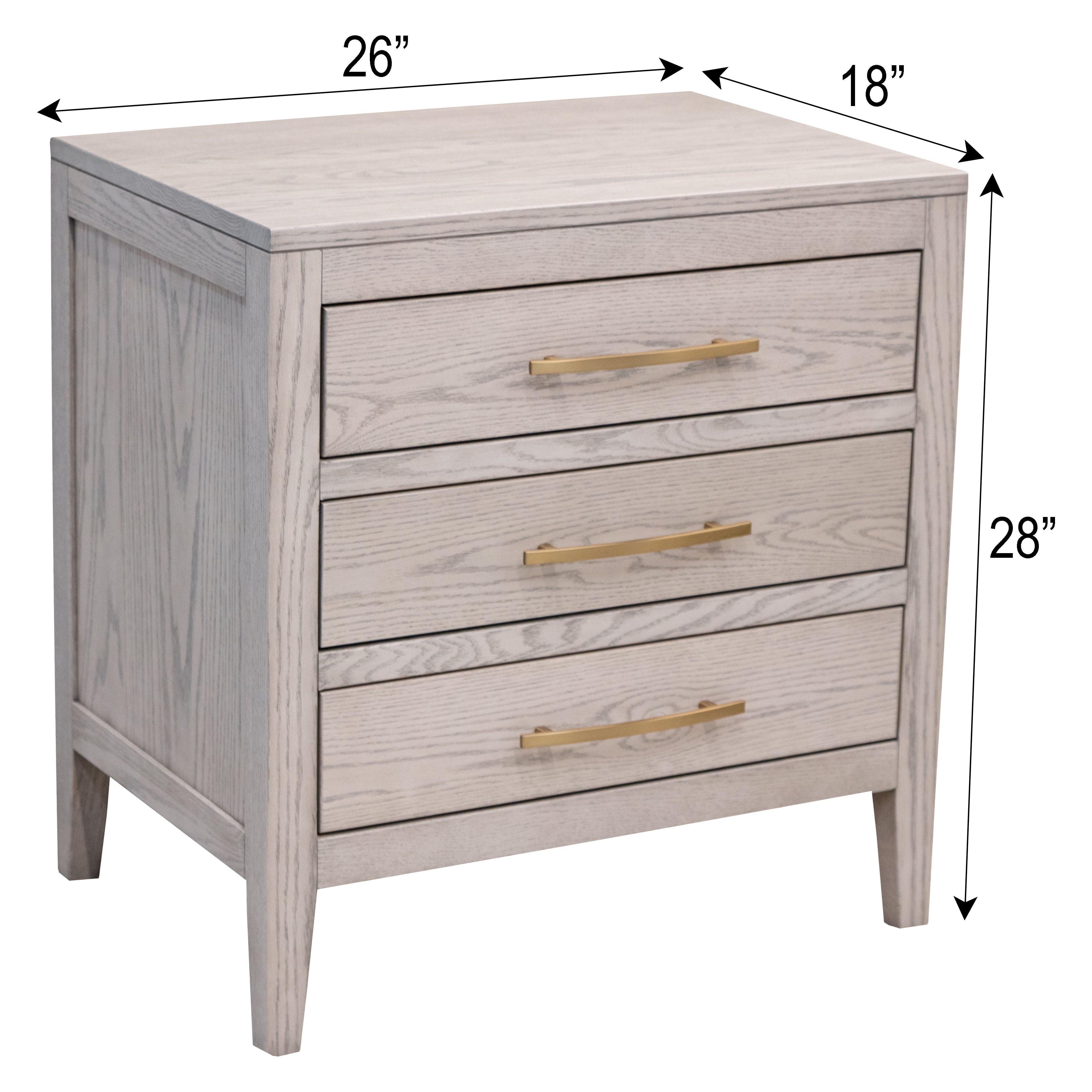 Hilton 3-Drawer Nightstand