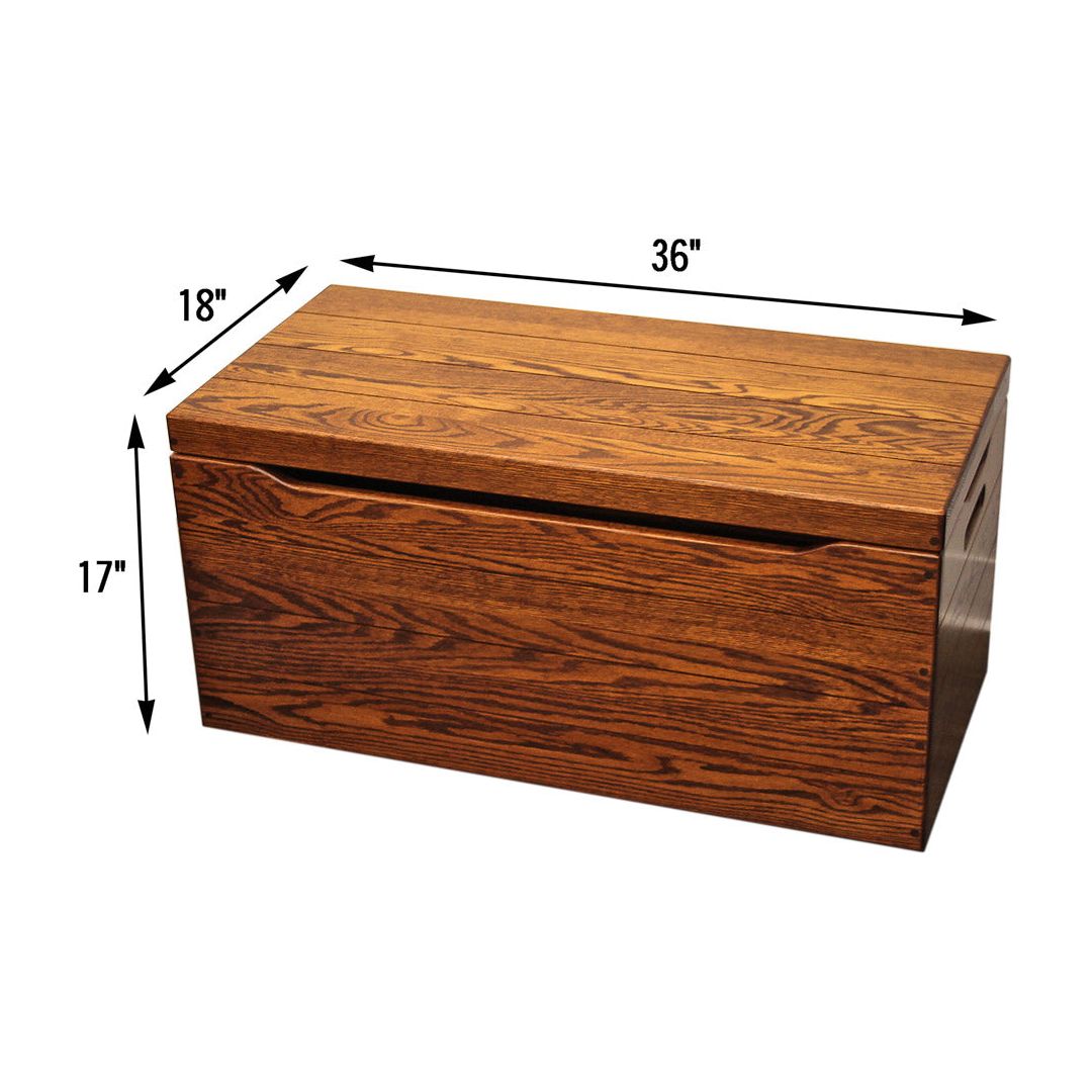 Hobby Toy Box in Solid Quarter Sawn Oak Wood in Cherry Color