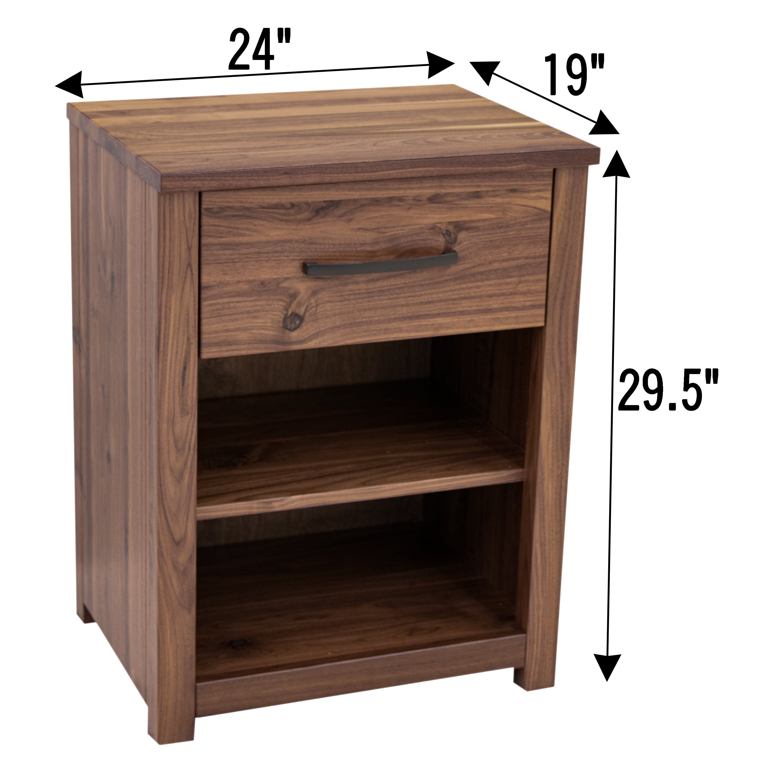 Hudson 1-Drawer, Open Nightstand