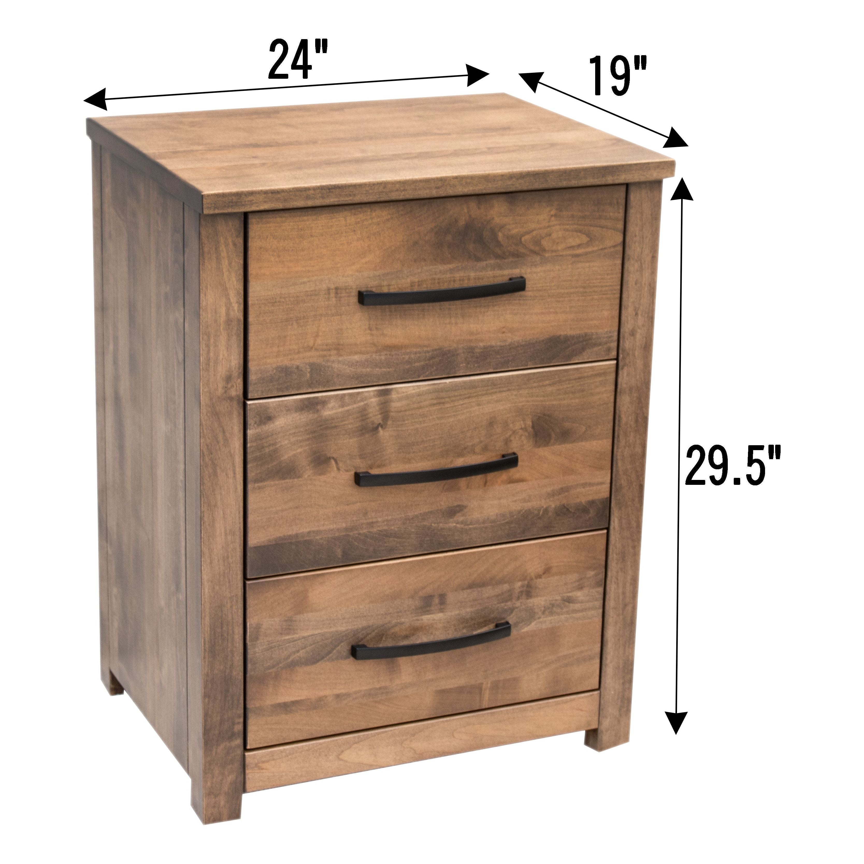 Hudson 3-Drawer Nightstand