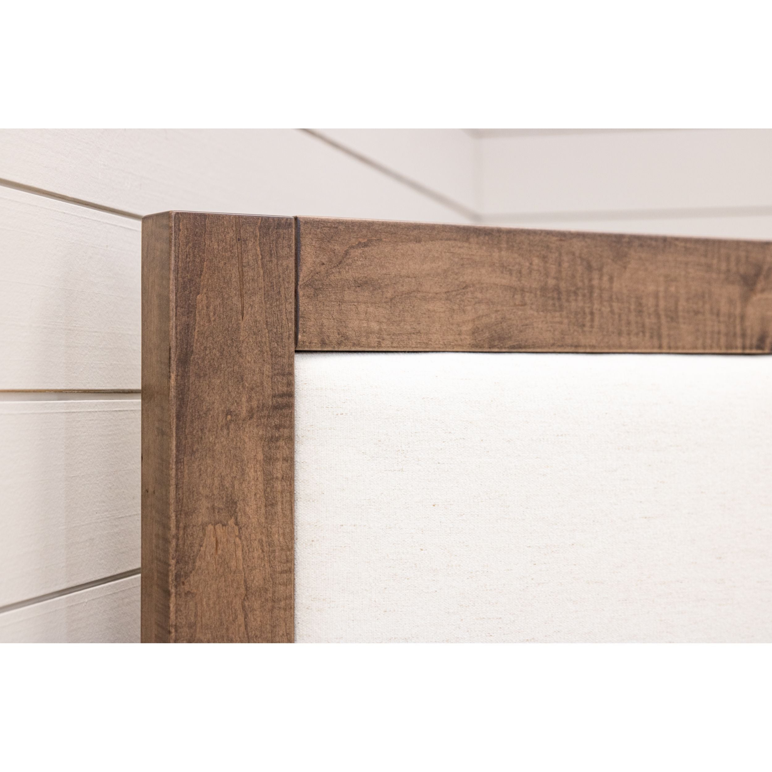 Hudson Full Maple Wood Bed with Upholstered Headboard | CO