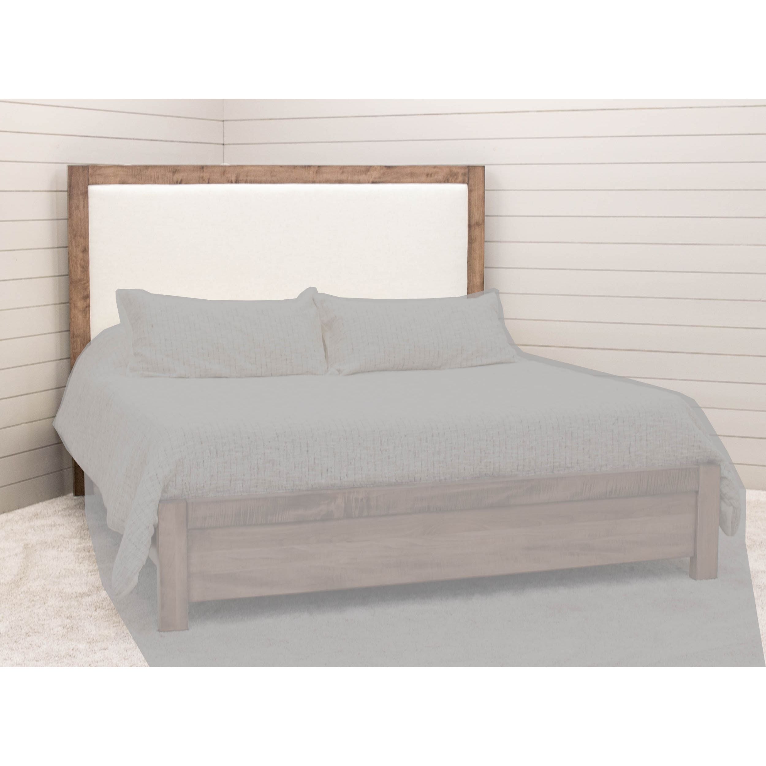 Hudson King Maple Wood Bed with Upholstered Headboard | WB