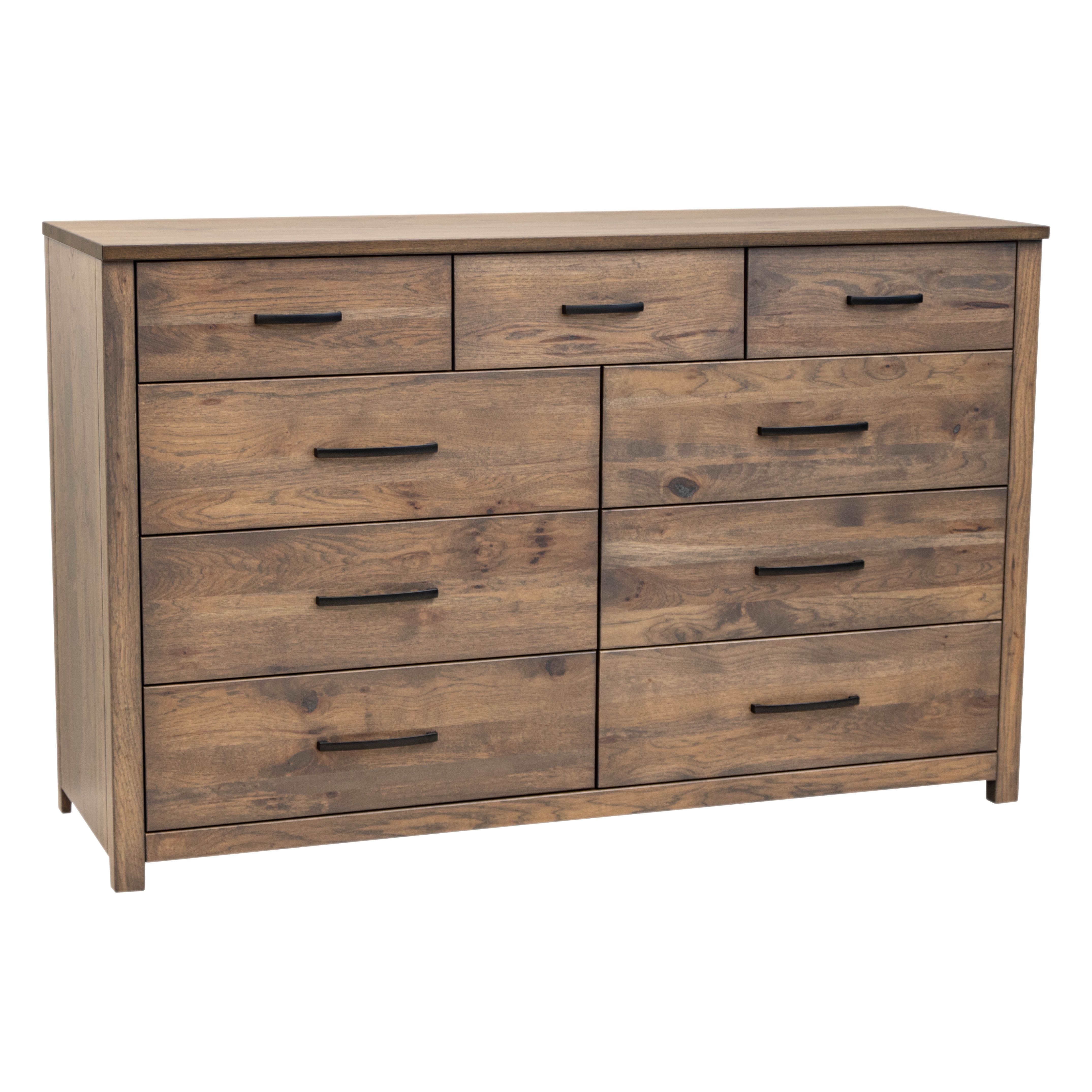 Hudson Hickory Wood 9-Drawer Tall Dresser | CO