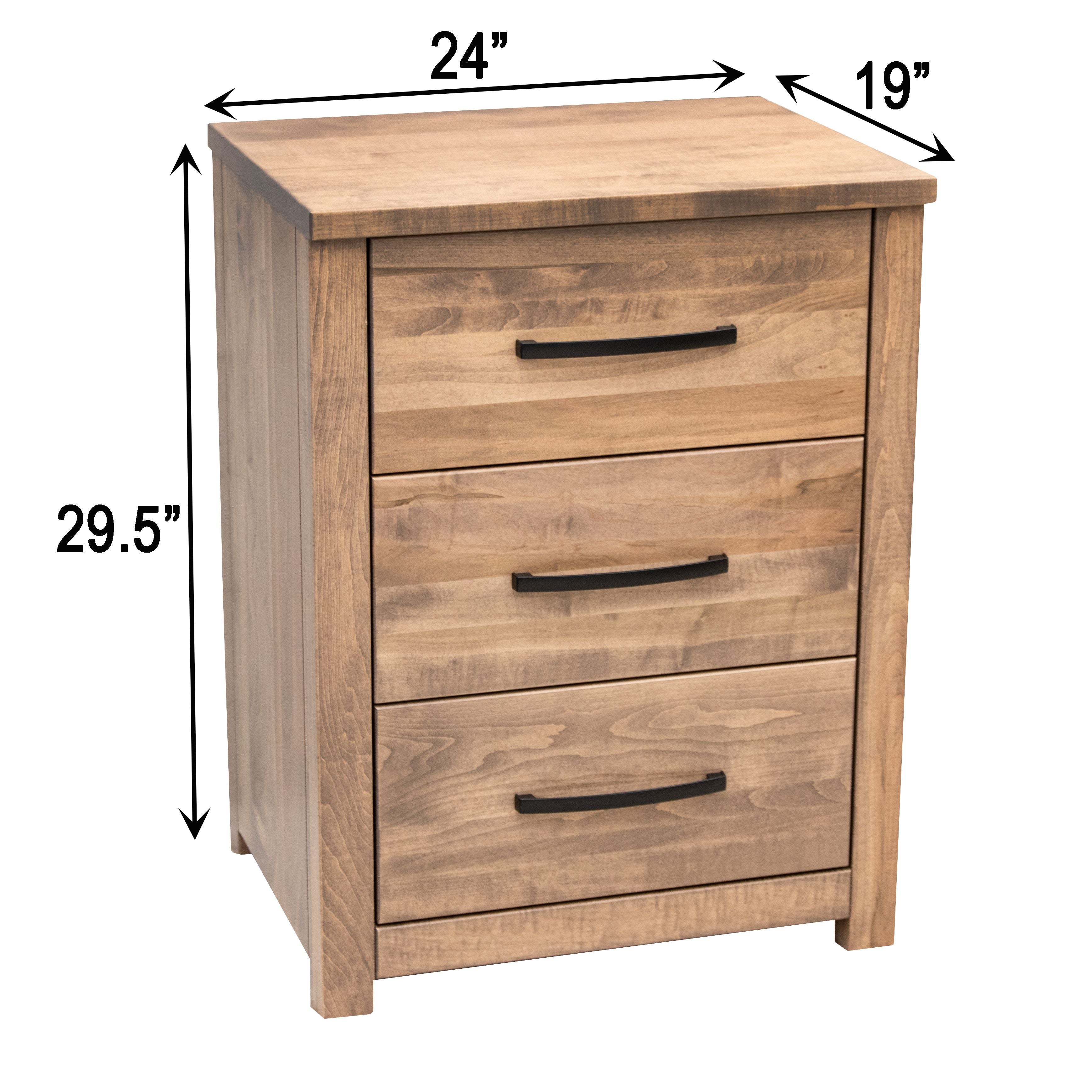 Hudson 3-Drawer Nightstand
