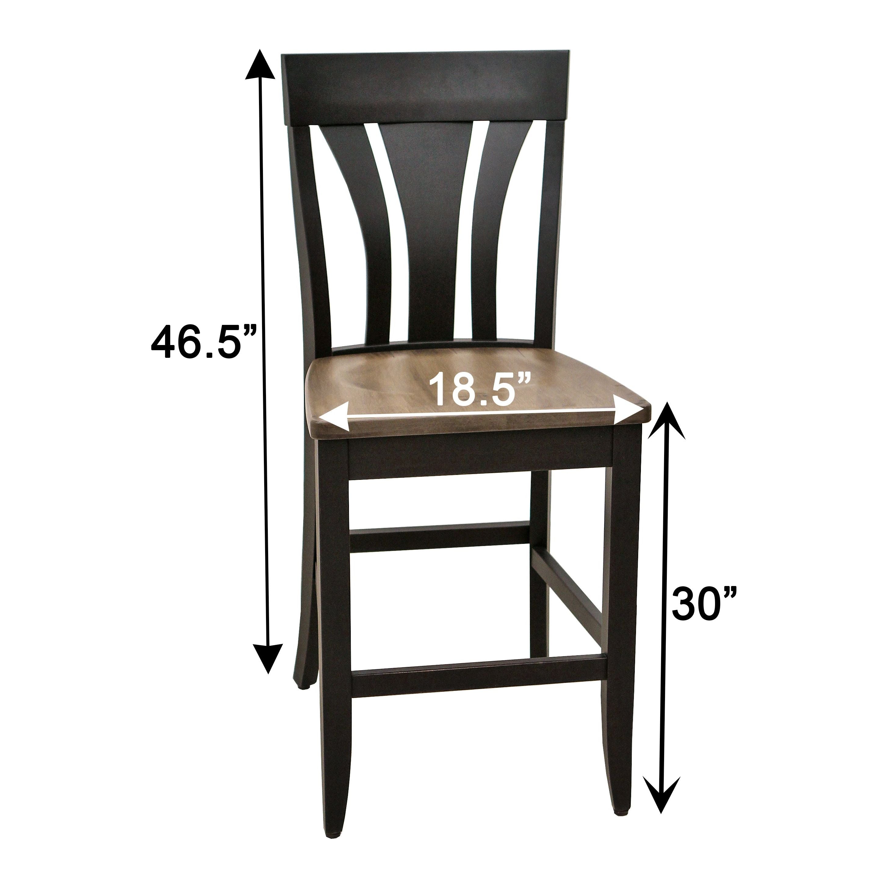 Hudson Black & Wood 24" Stationary Bar Stool | M-EB&DCD