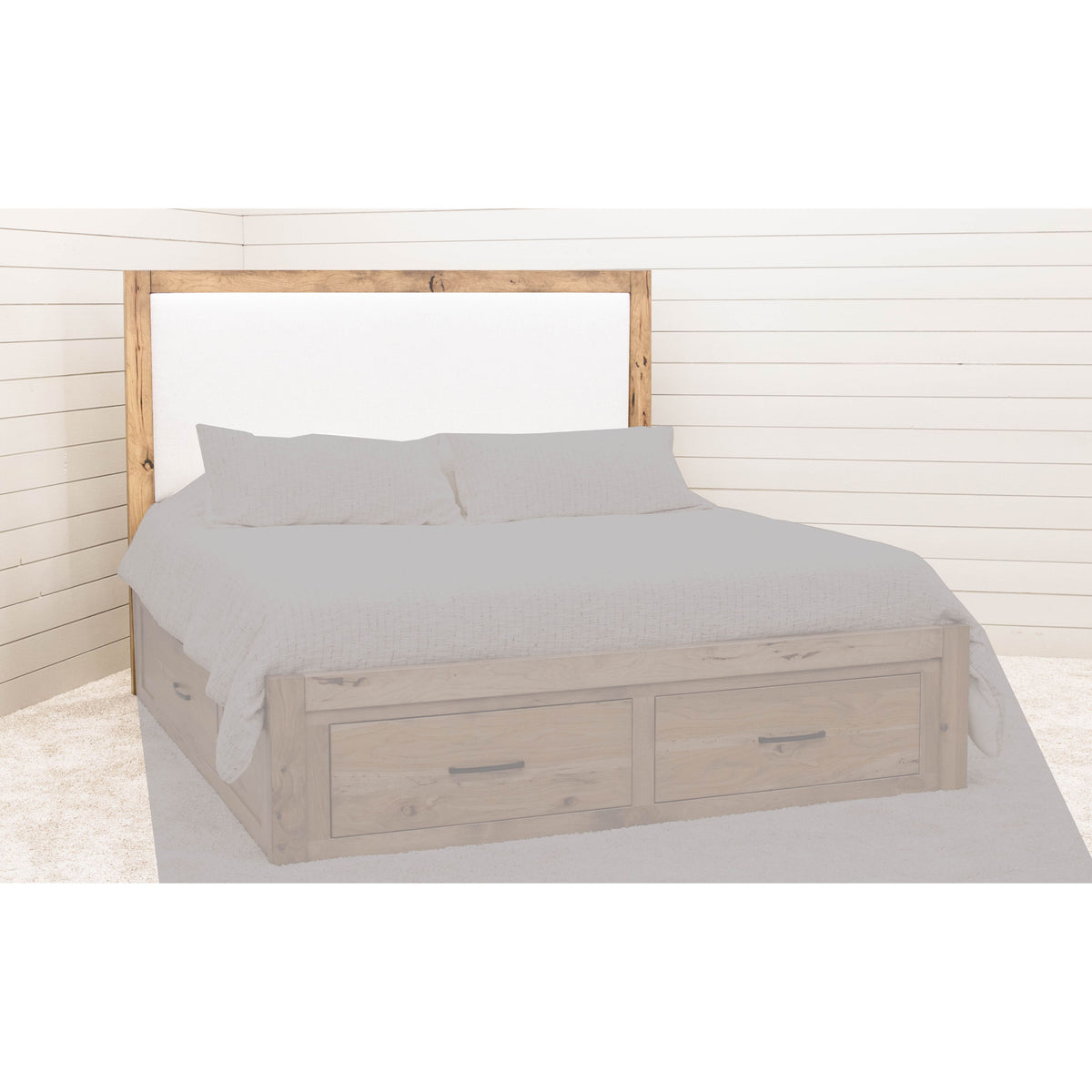 Hudson California King Hickory Wood Bed with Upholstered Headboard | WB
