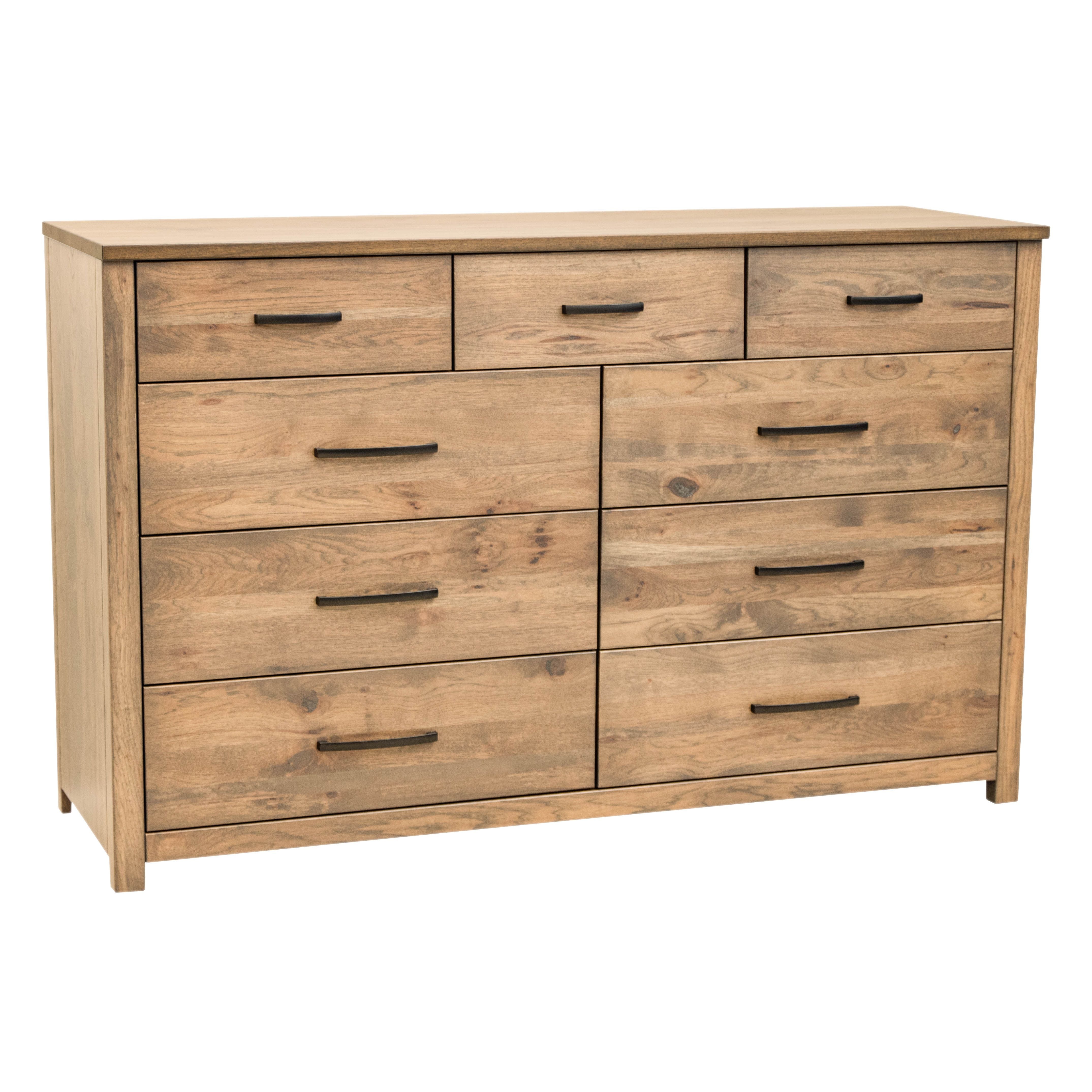 Hudson Hickory Wood 9-Drawer Tall Dresser | WB