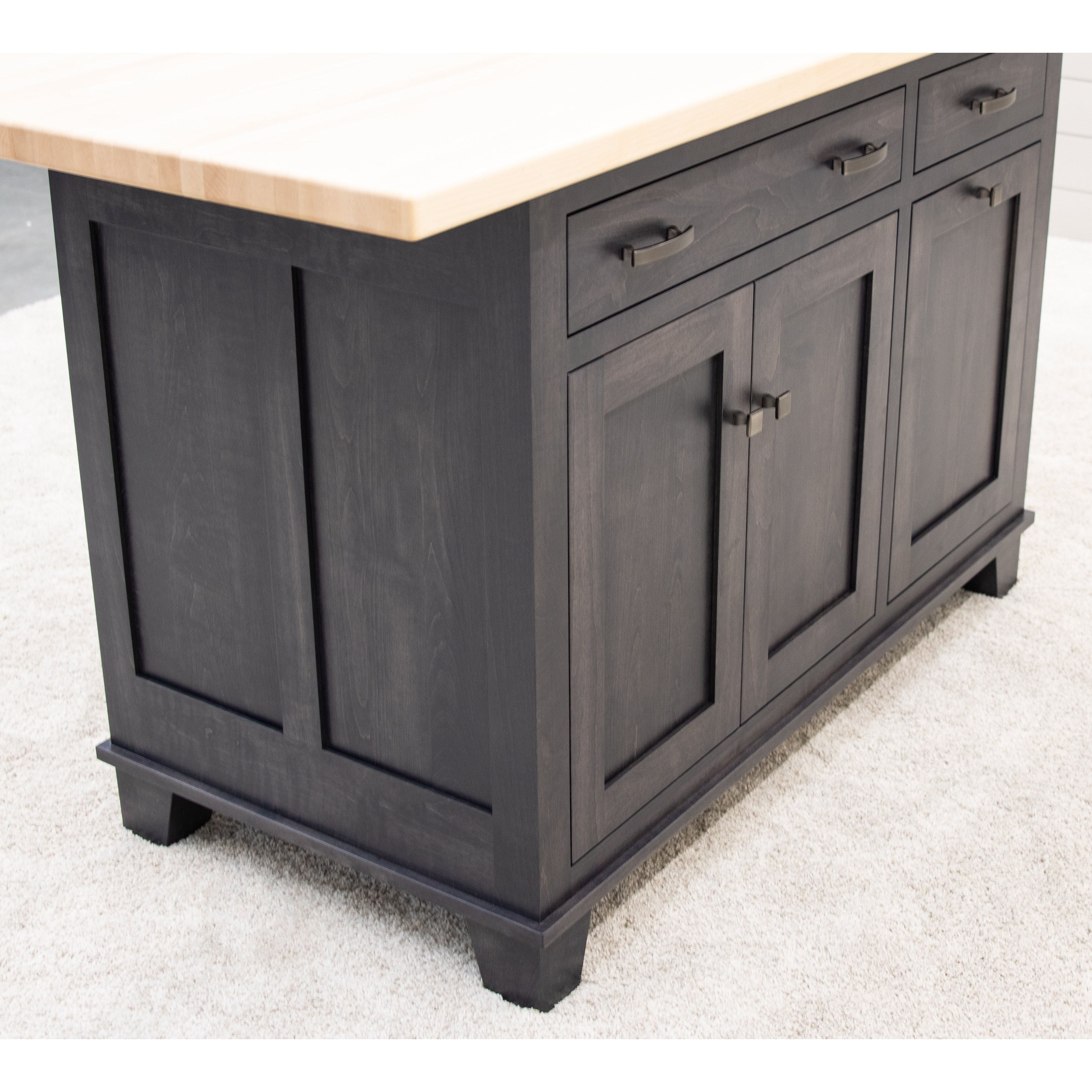 IS-2076 Bridgeport Maple Wood Island with Butcher Block Top | GS&NAT
