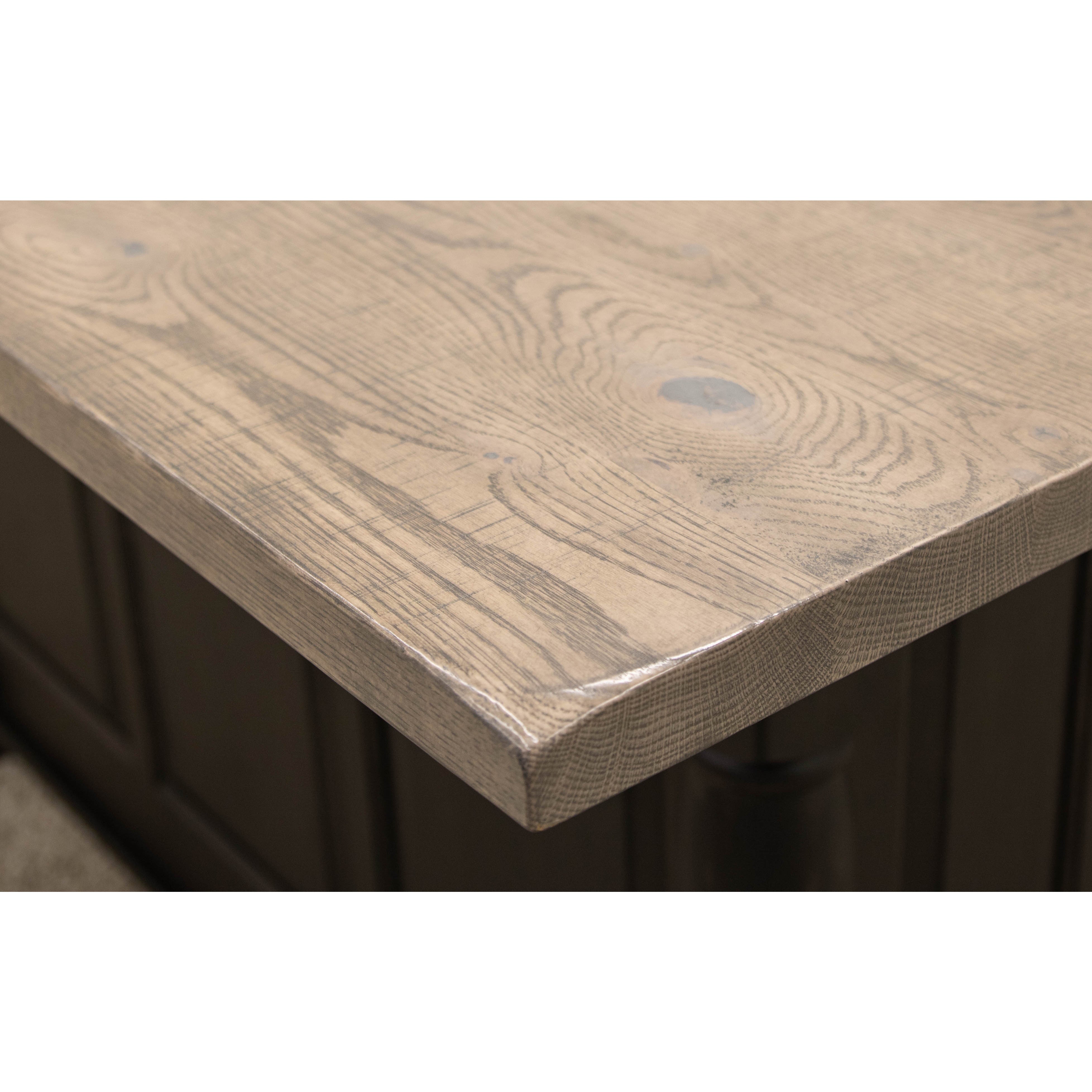 IS-98 Turned Leg Maple Wood Island with Rustic White Oak Top | DK&GRB