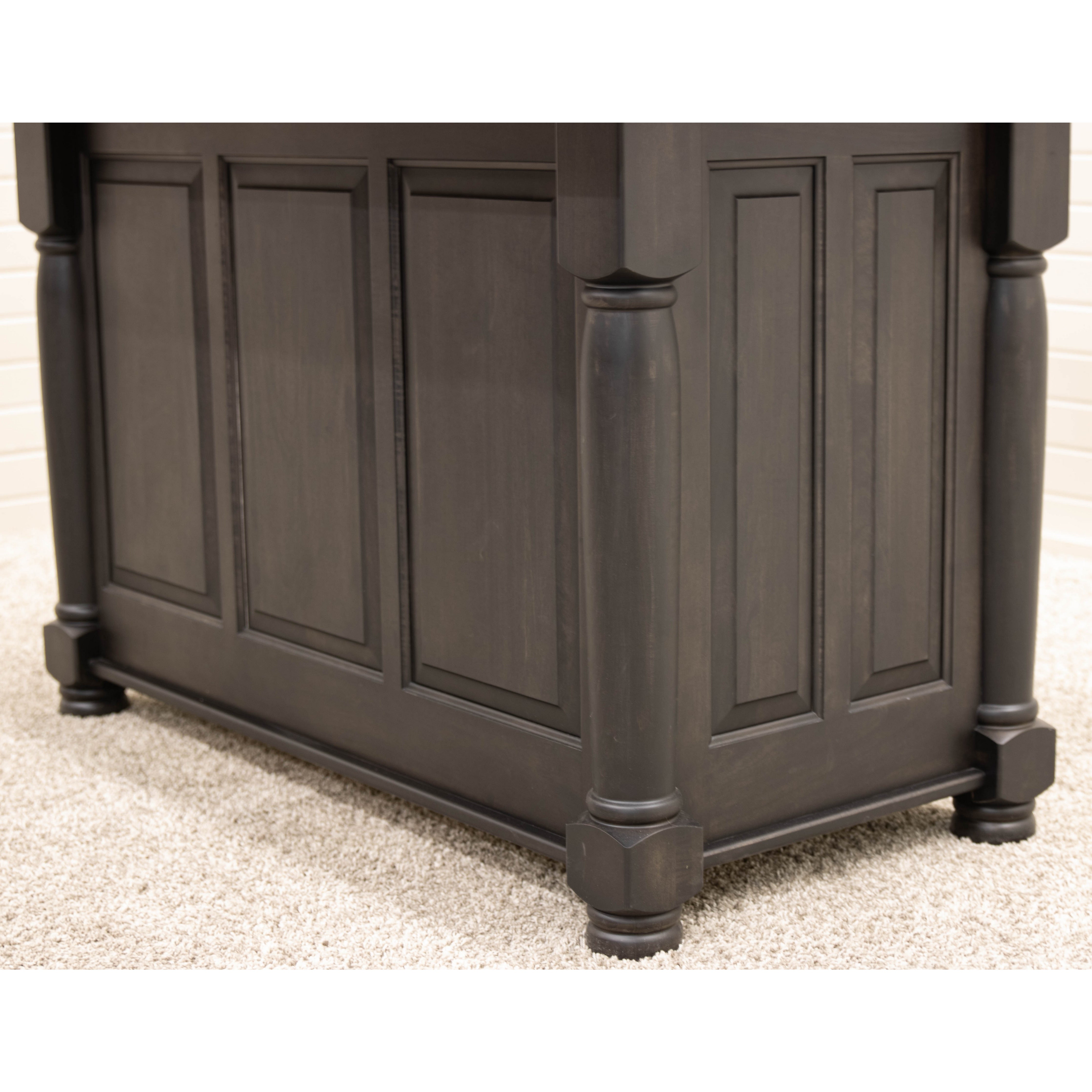 IS-98 Turned Leg Maple Wood Island with Rustic White Oak Top | DK&GRB