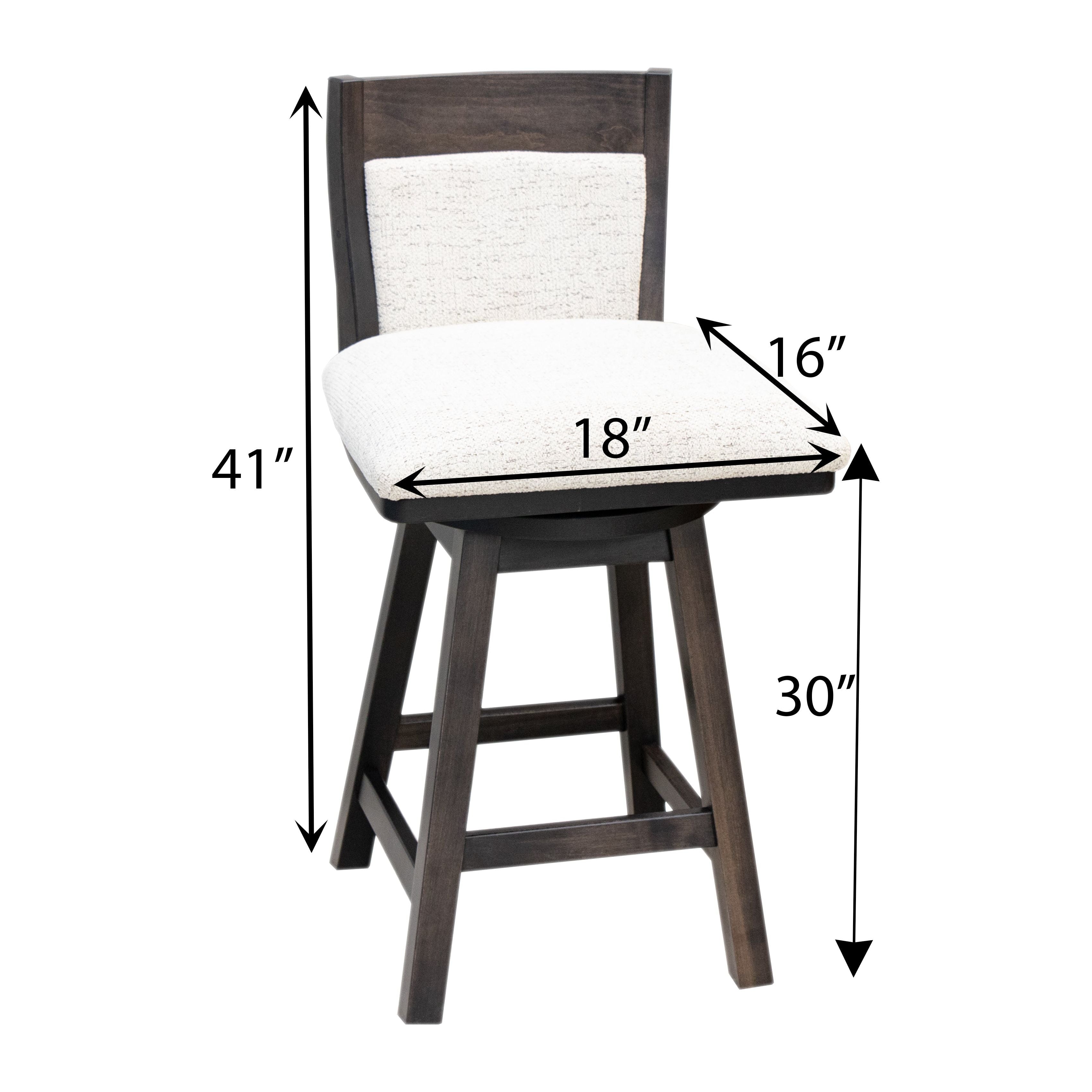 Jacana 24" Maple Wood Swivel Bar Stool with Fabric Seat | DK