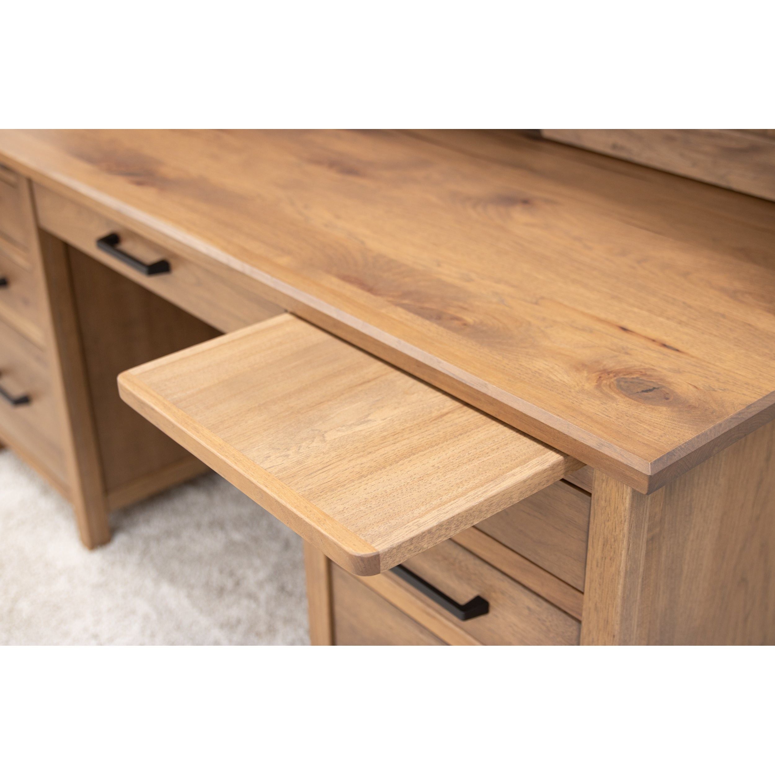 Jackson Hickory Wood Flat Wall Desk | WB