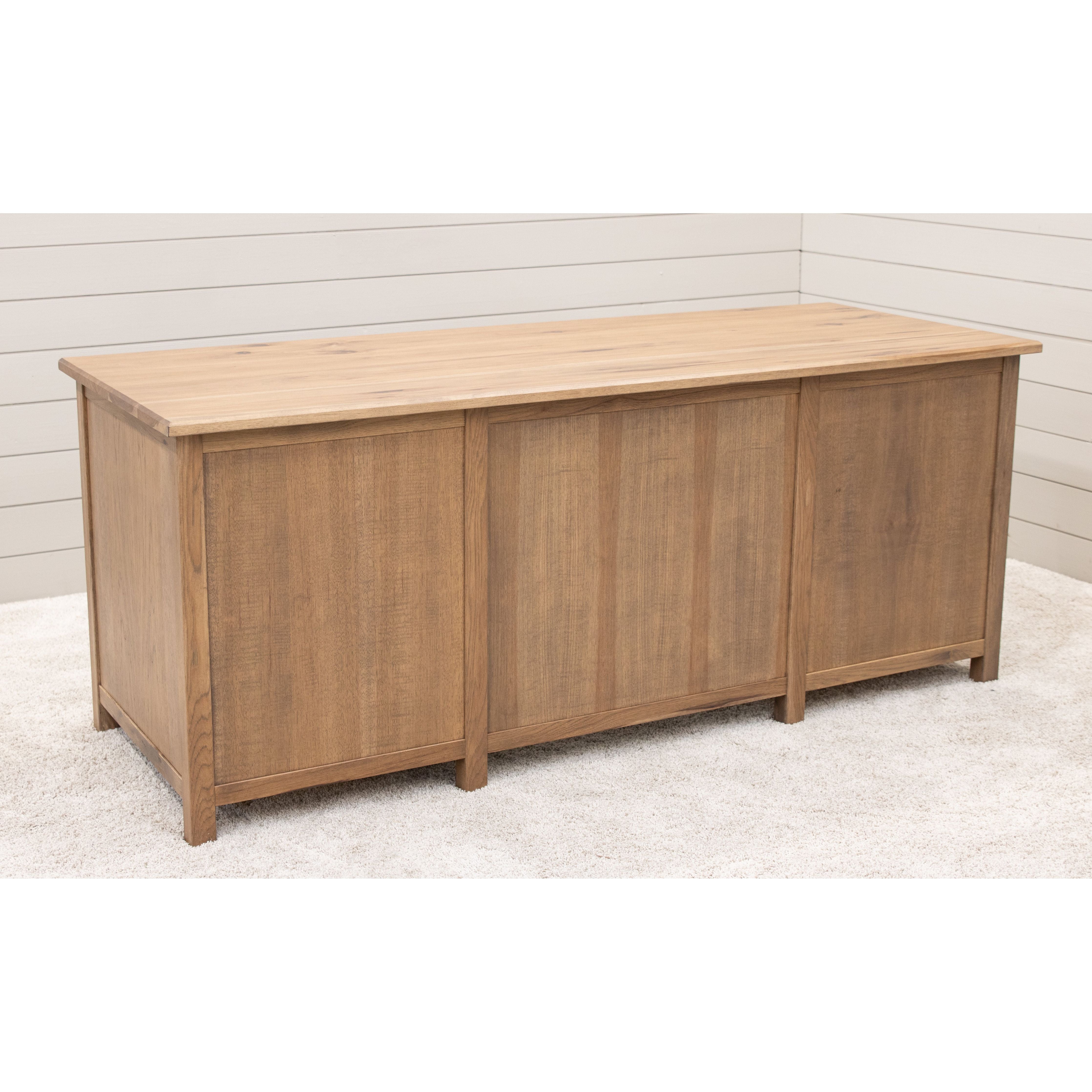 Jackson Hickory Wood Adjustable Standing Executive Desk with Drawers | WB