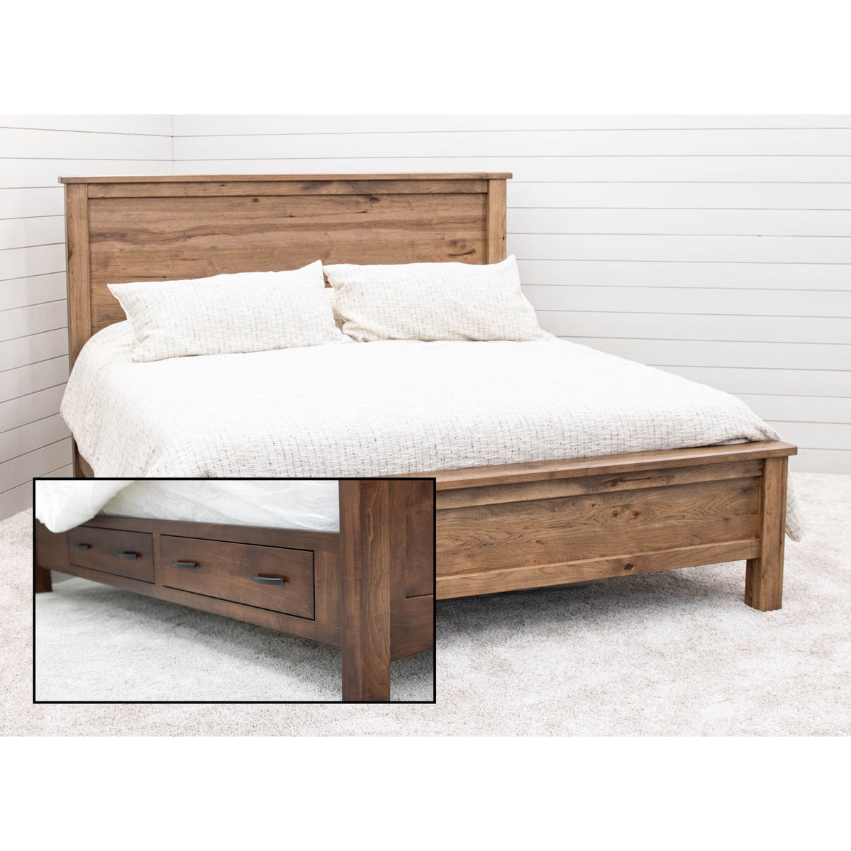 Jackson King Hickory Wood Storage Platform Bed | CO