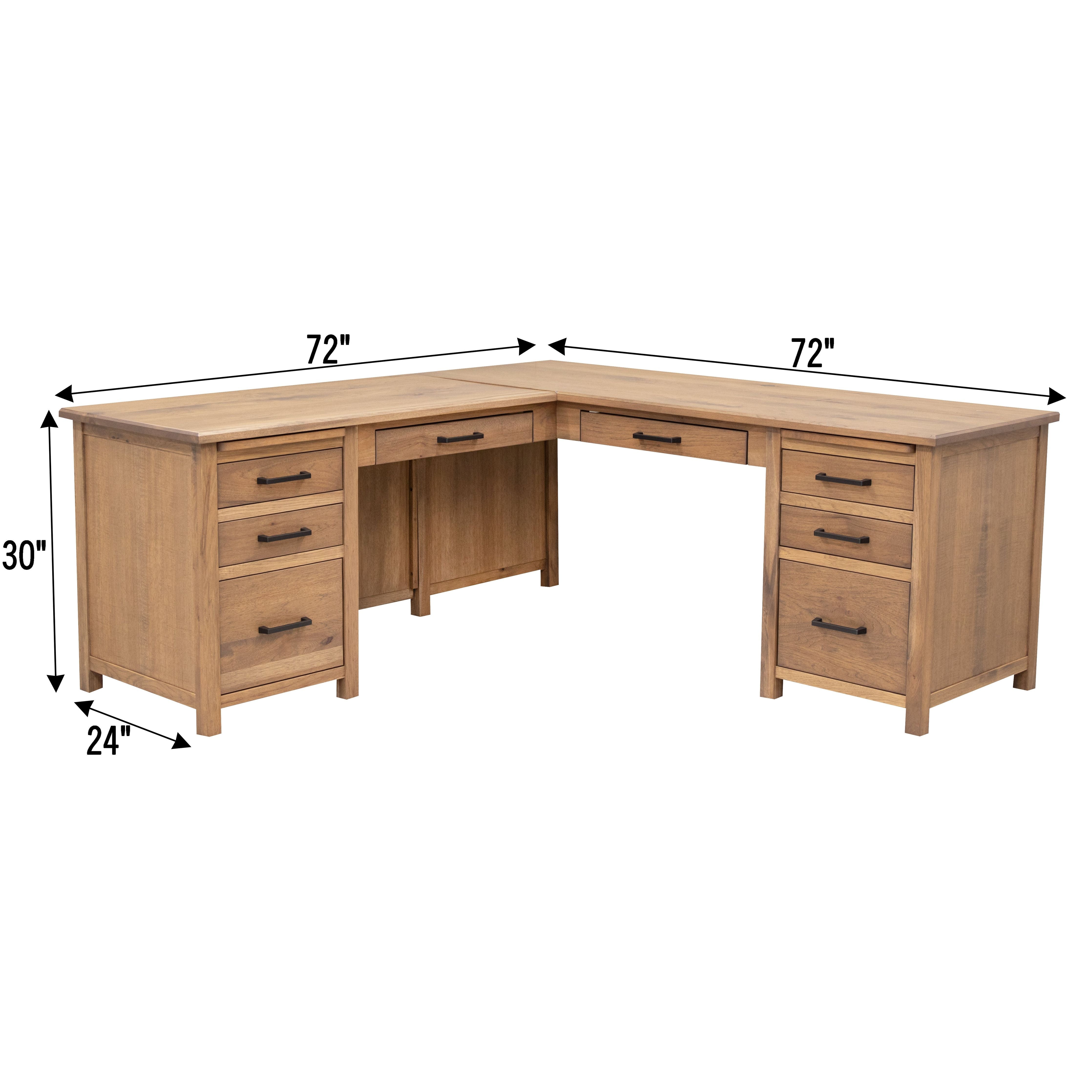 Jackson Hickory Wood L Desk | WB