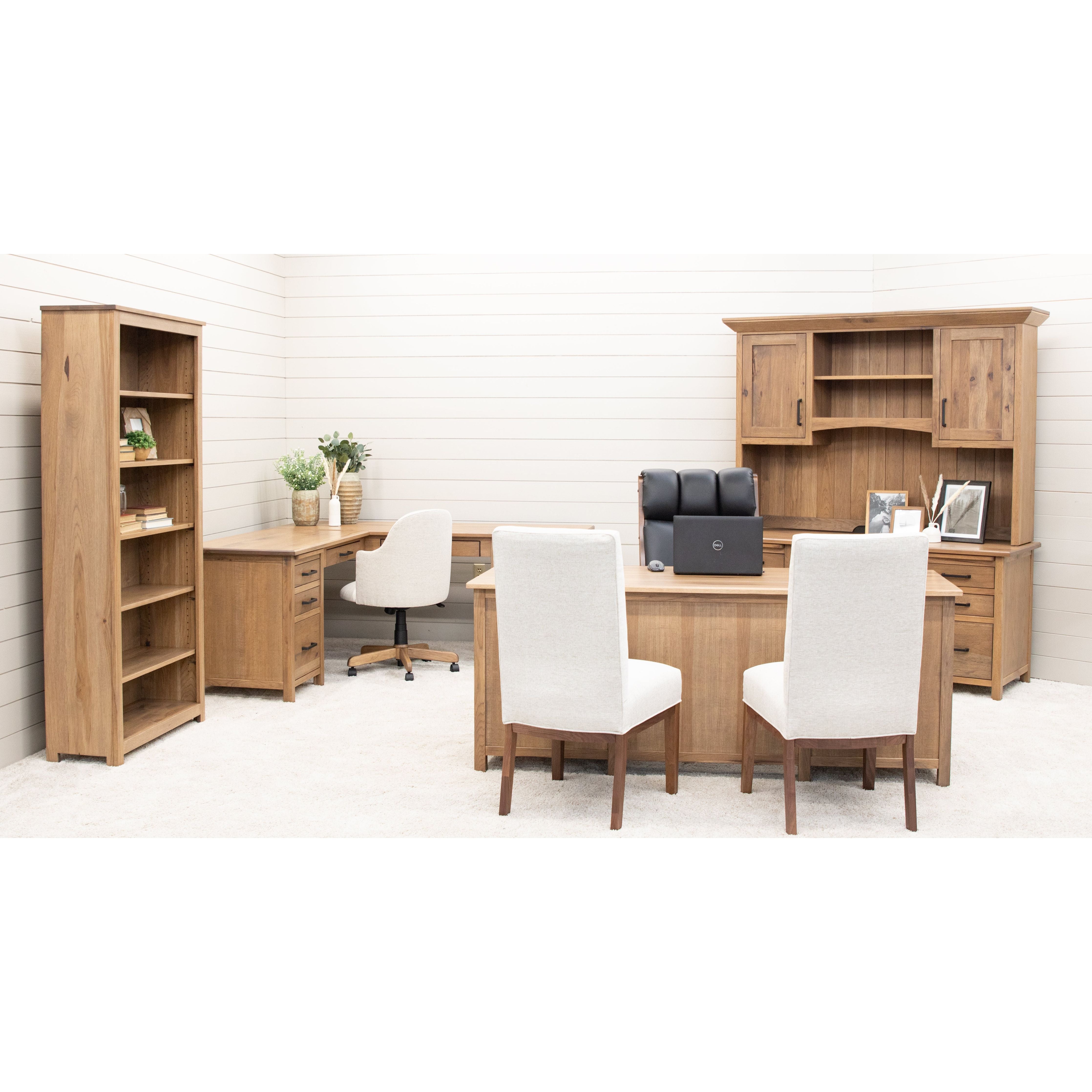 Jackson Hickory Wood L Desk | WB