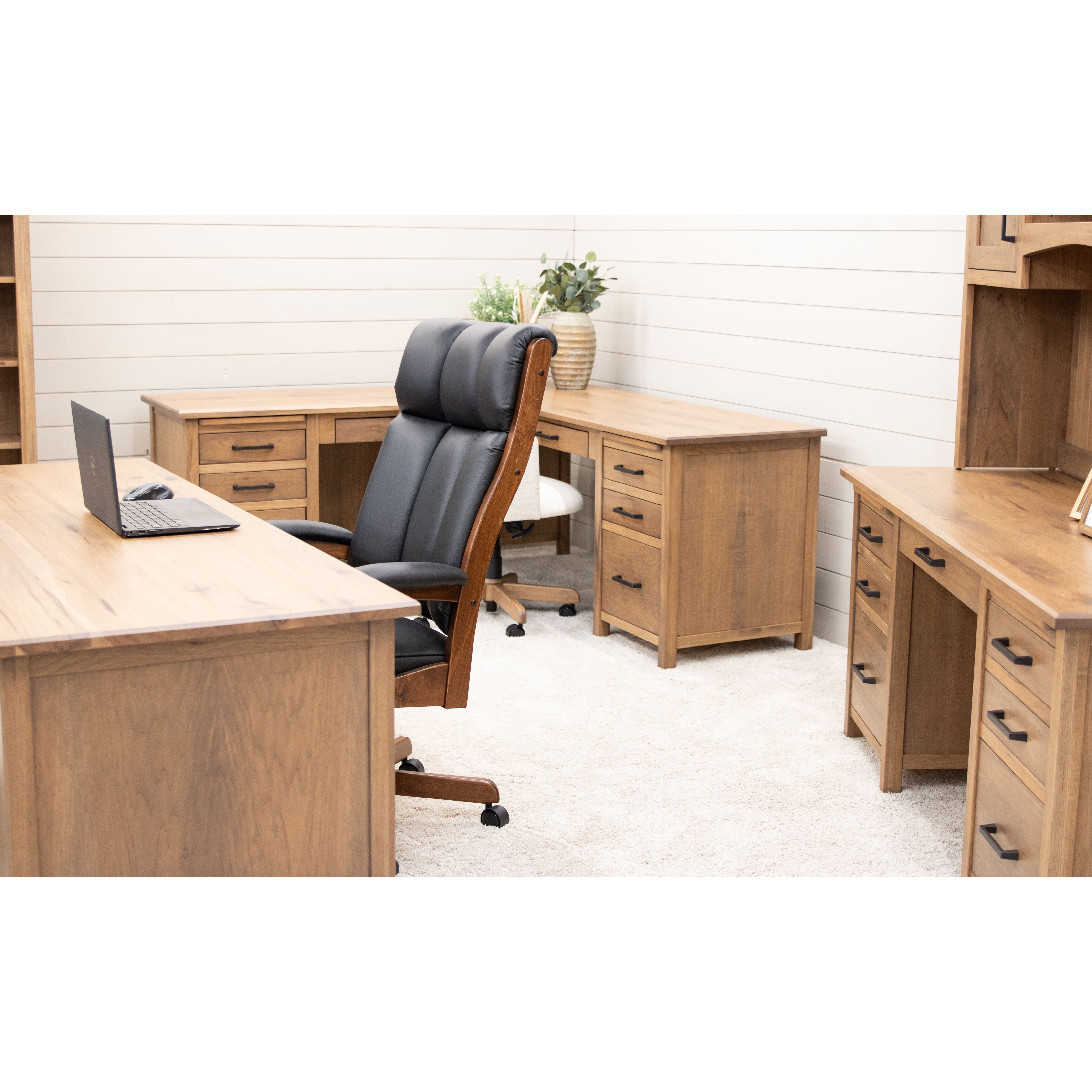 Jackson Hickory Wood L Desk | WB