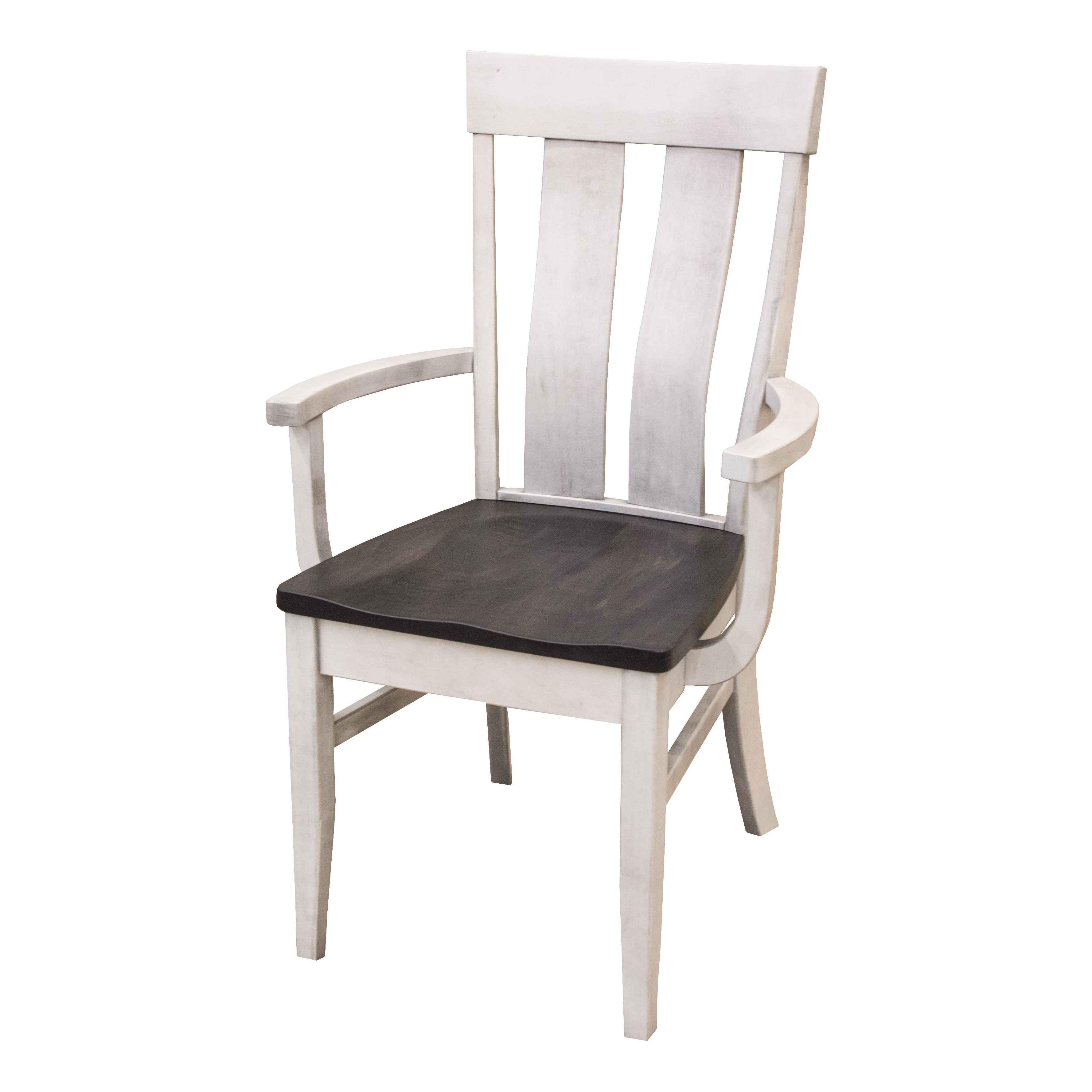 Kinglet White & Wood Arm Dining Chair | M-AV&GS