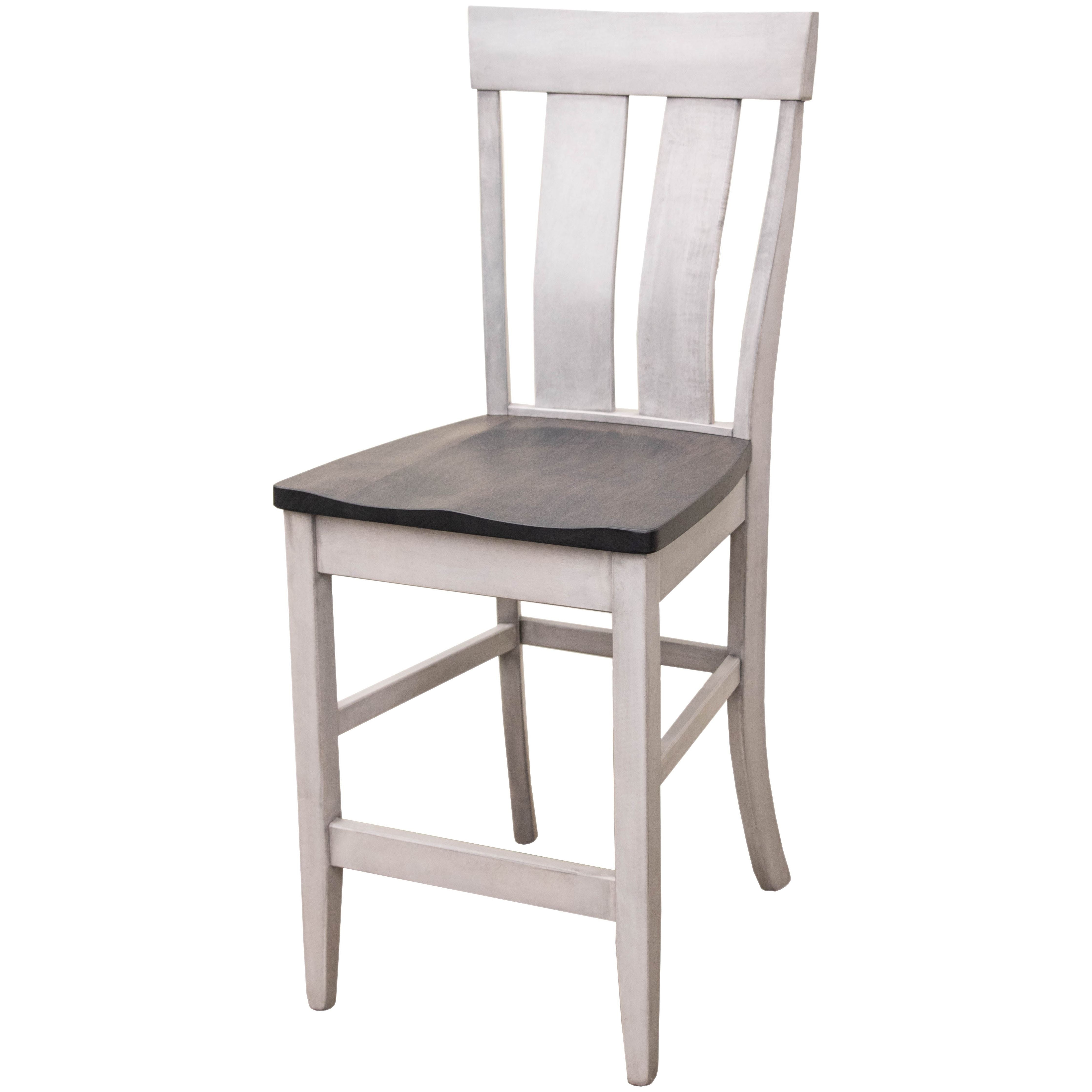 Kinglet 24" White & Wood Stationary Bar Stool | M-AV&GS