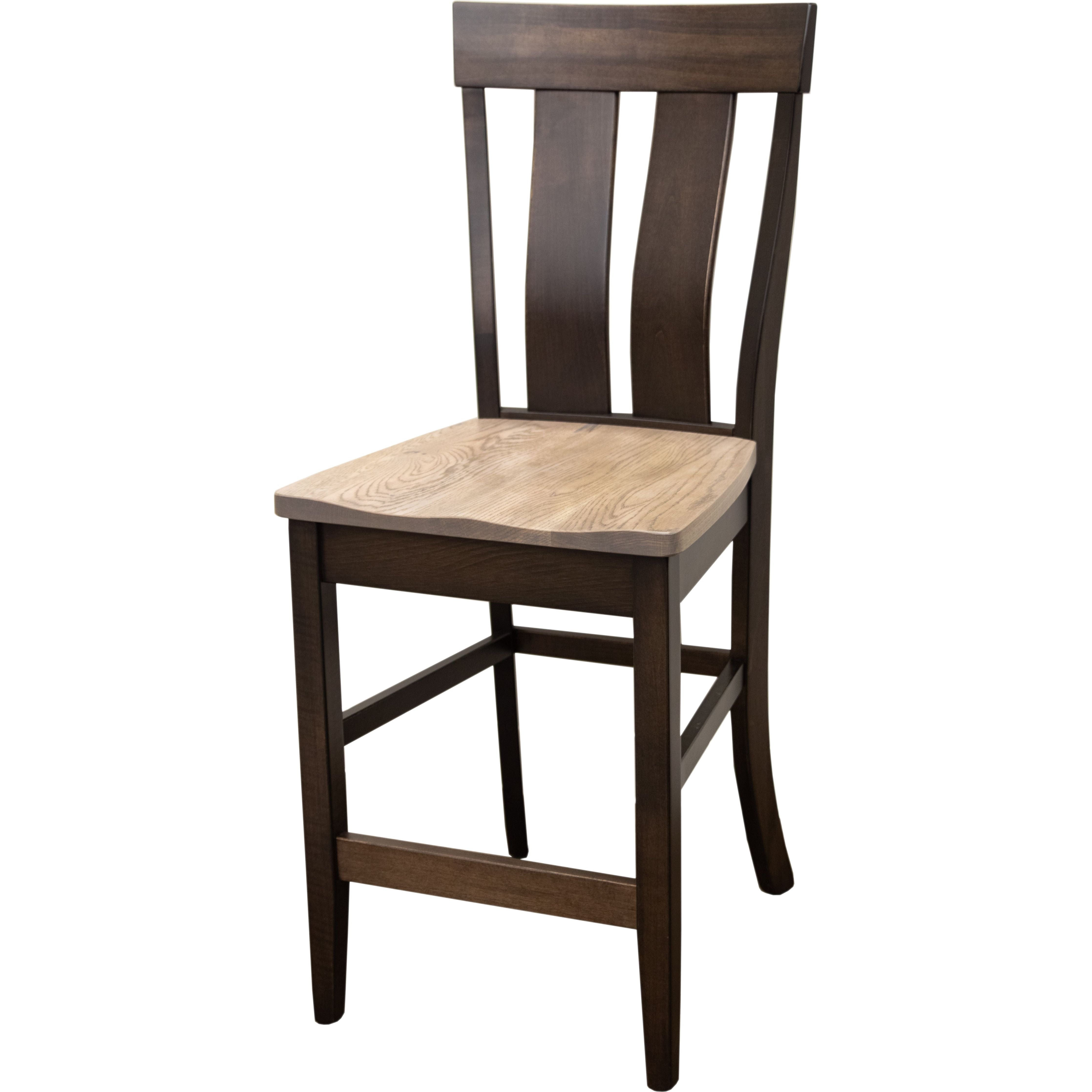 Kinglet 24" Black & Wood Stationary Bar Stool | M-DK&RWO-GRB