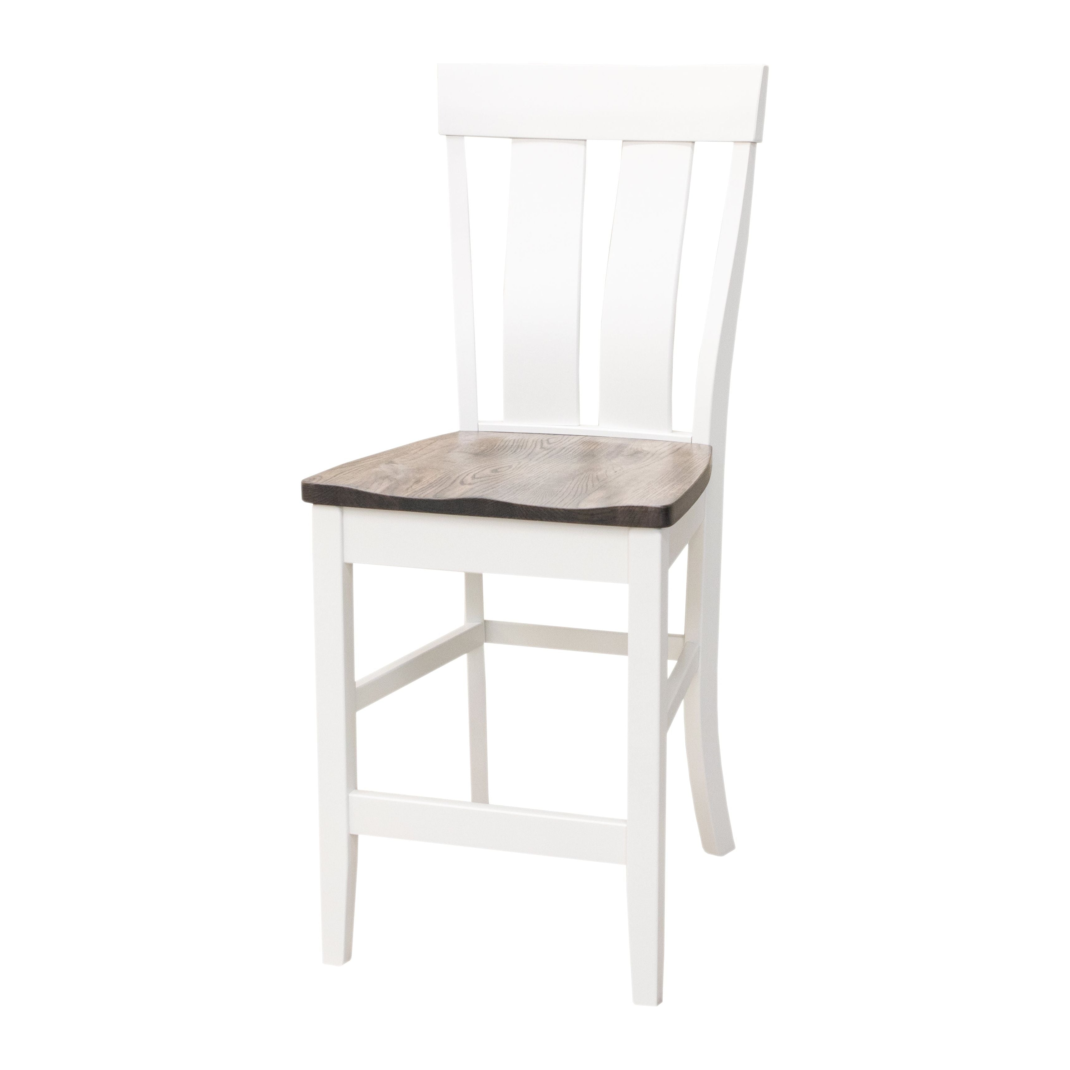 Kinglet 24" White & Wood Stationary Bar Stool | M-DW&RWO-GRB