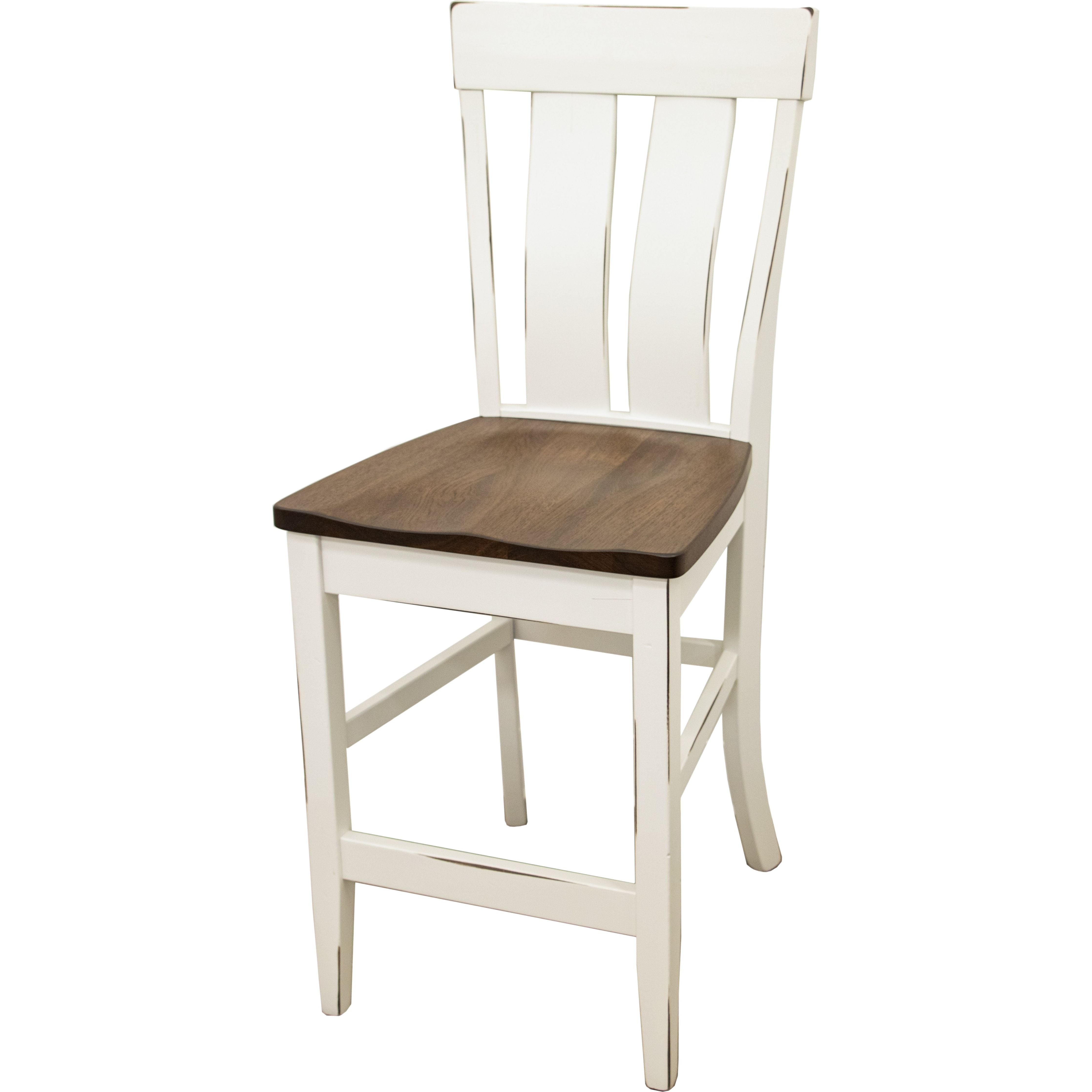 Kinglet 24" White & Wood Stationary Bar Stool | M-DW&CO