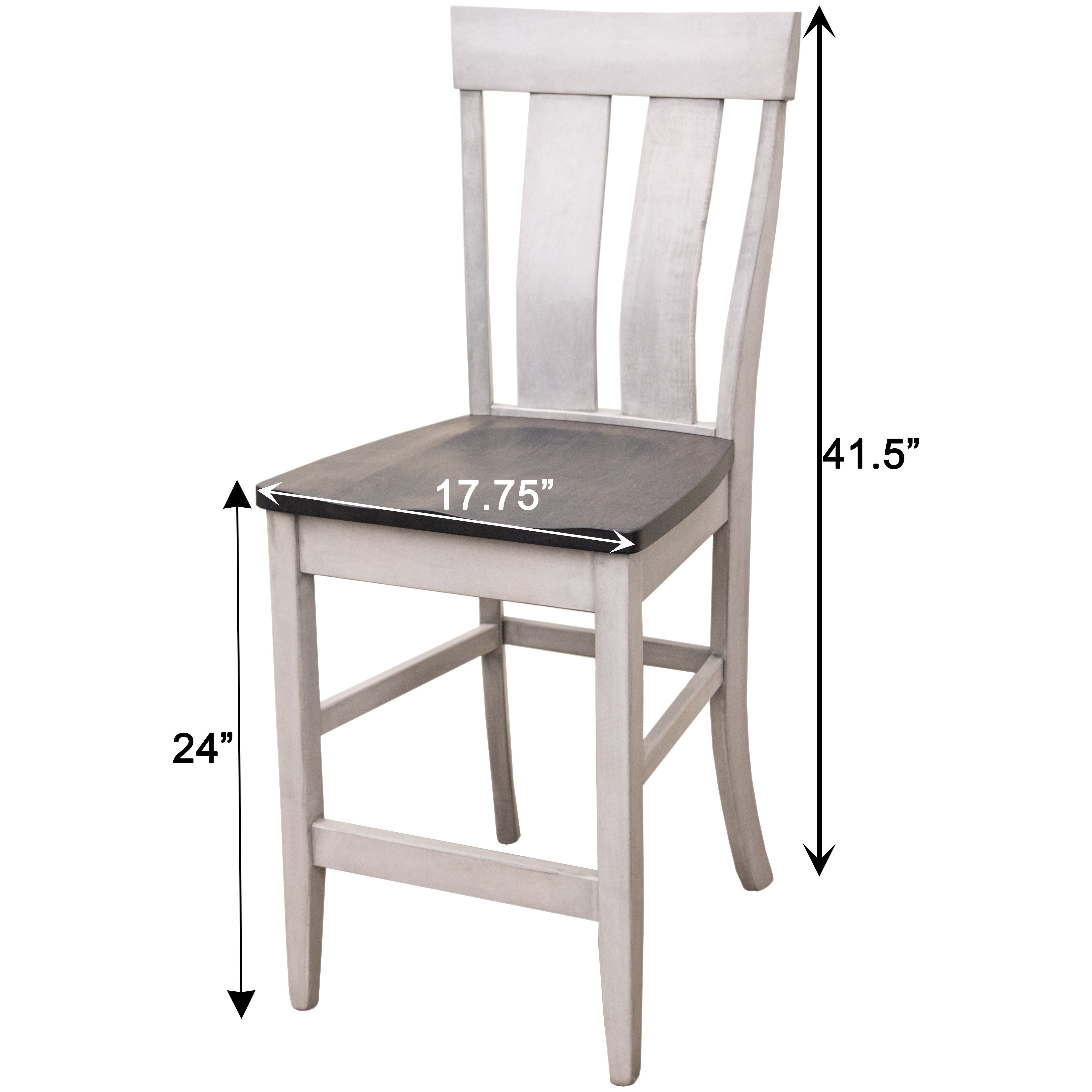 Kinglet 24" White & Wood Stationary Bar Stool | M-DW&CO