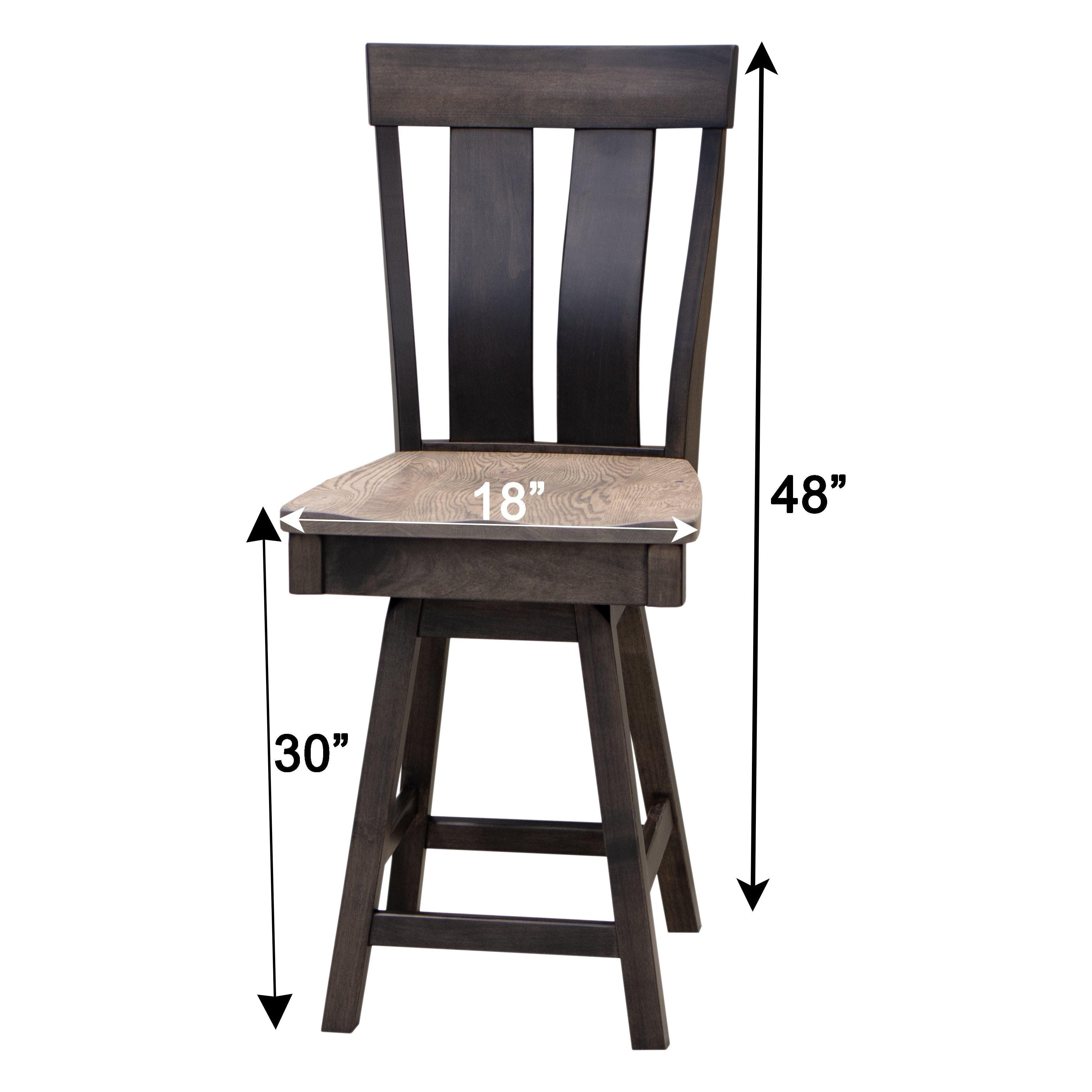 Kinglet 24" White & Wood Swivel Bar Stool | M-DW&DCD