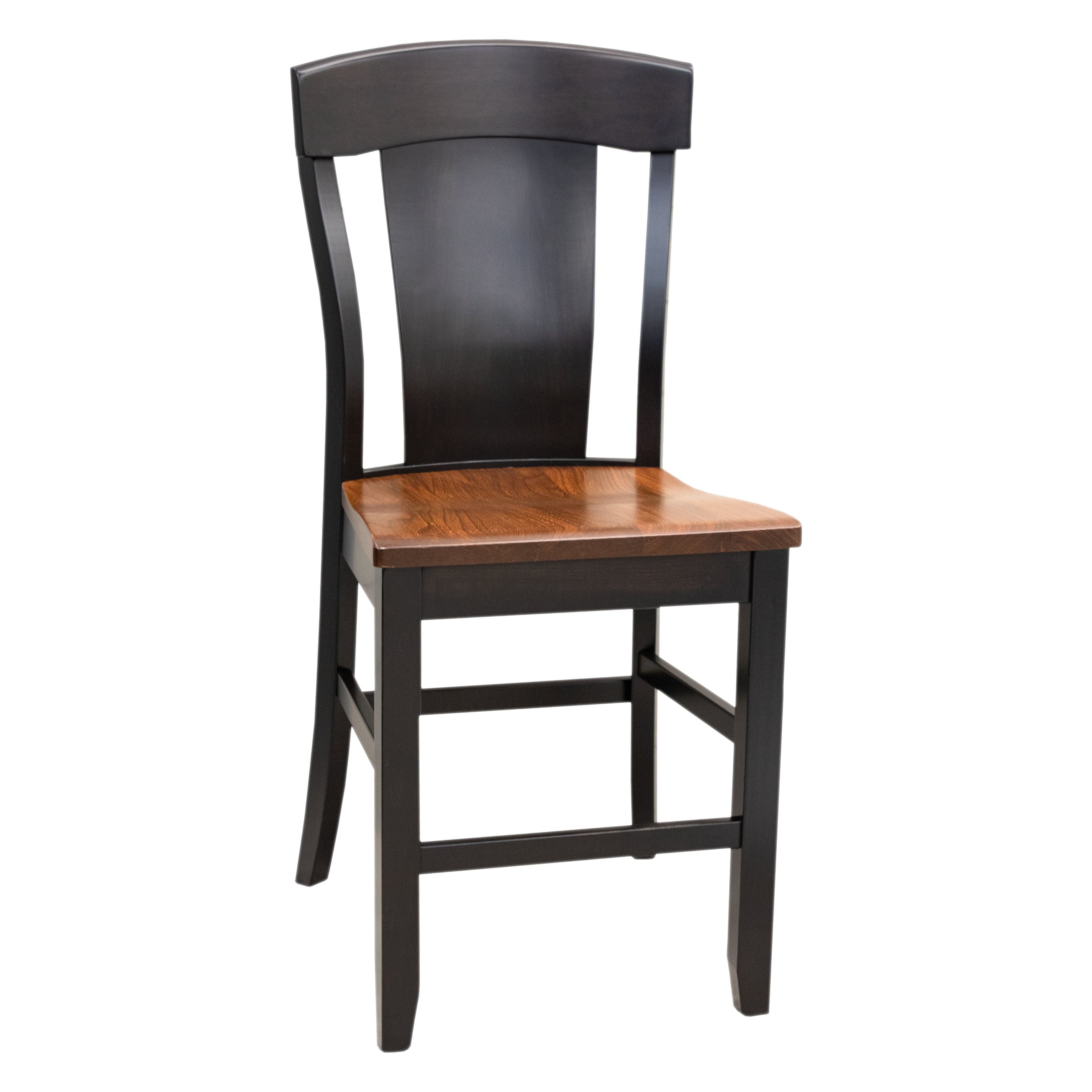 Kowan Black & Wood 24" Stationary Bar Stool | M-EB&E-MC