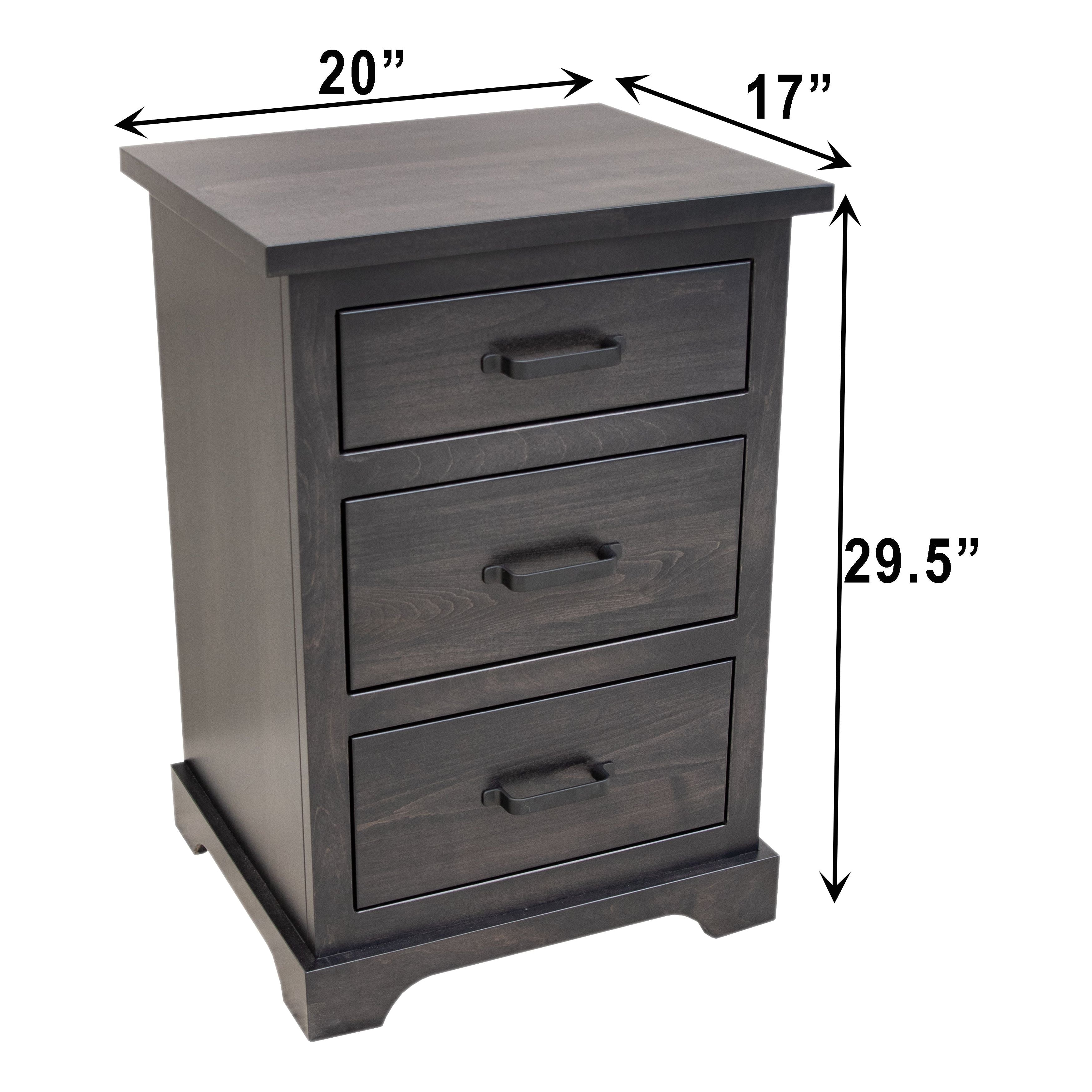 Lakeport 3-Drawer Maple Wood Nightstand | DK