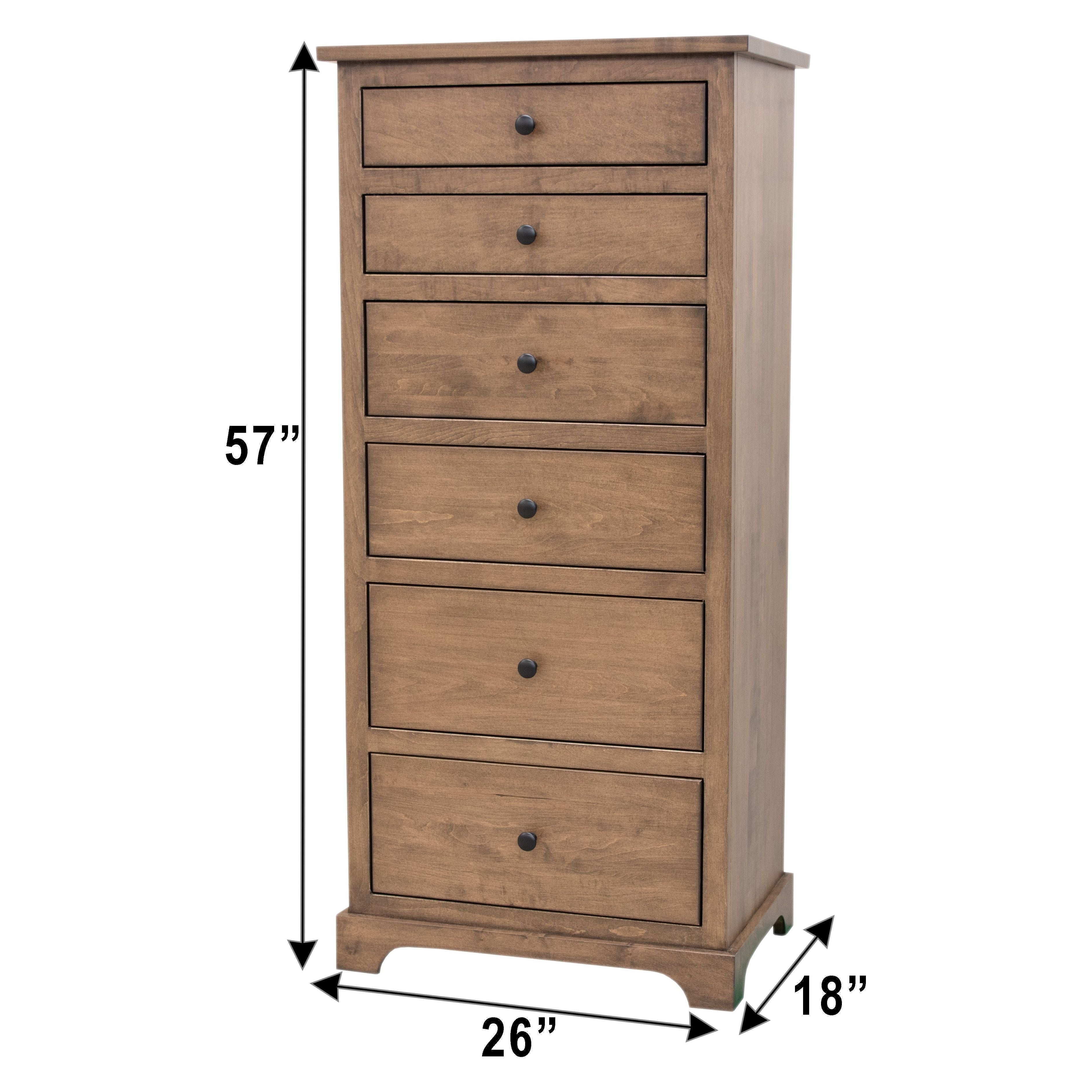 Lakeport 6-Drawer Maple Wood Lingerie Dresser | CO