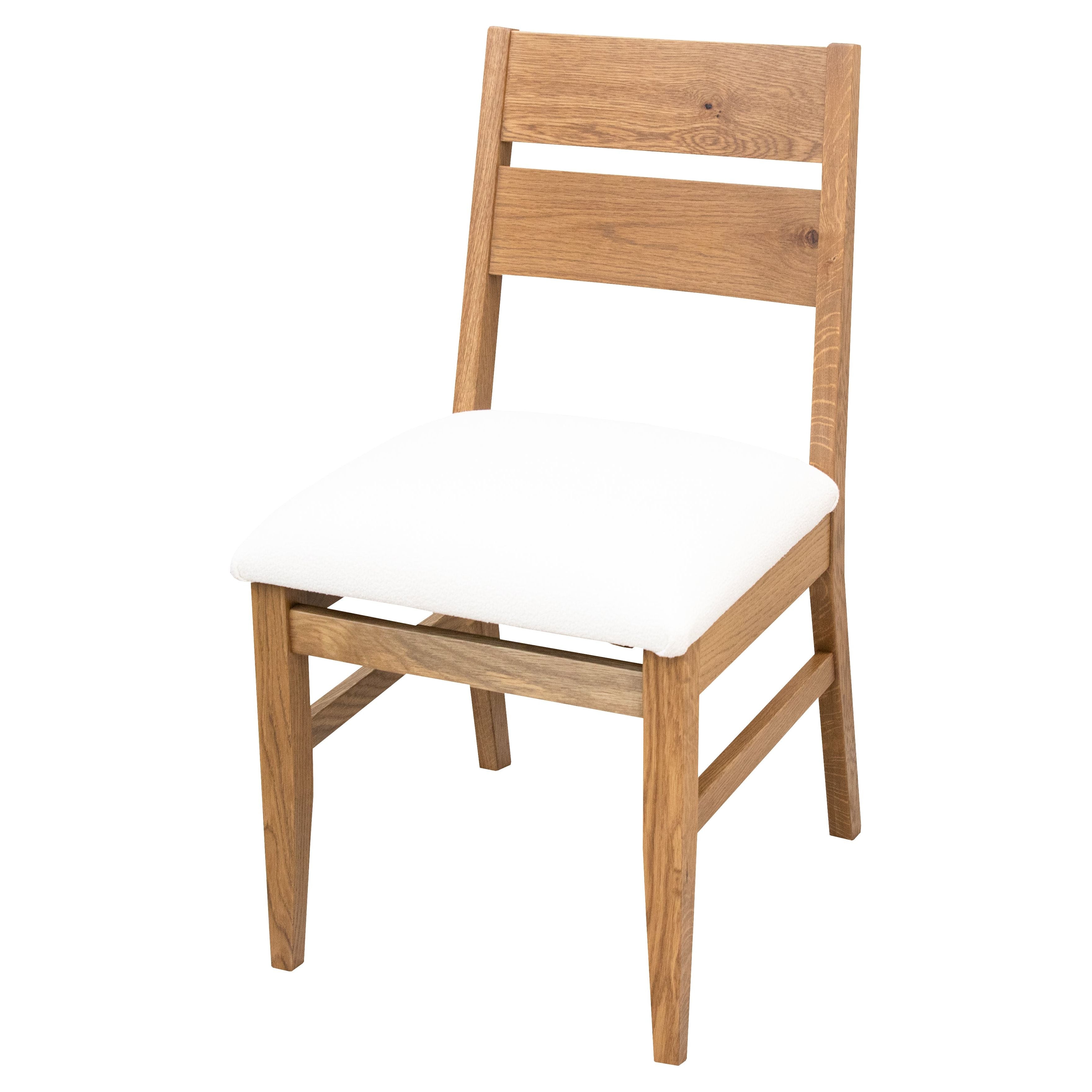Laker White Oak Wood Side Dining Chair with Fabric Seat | DS